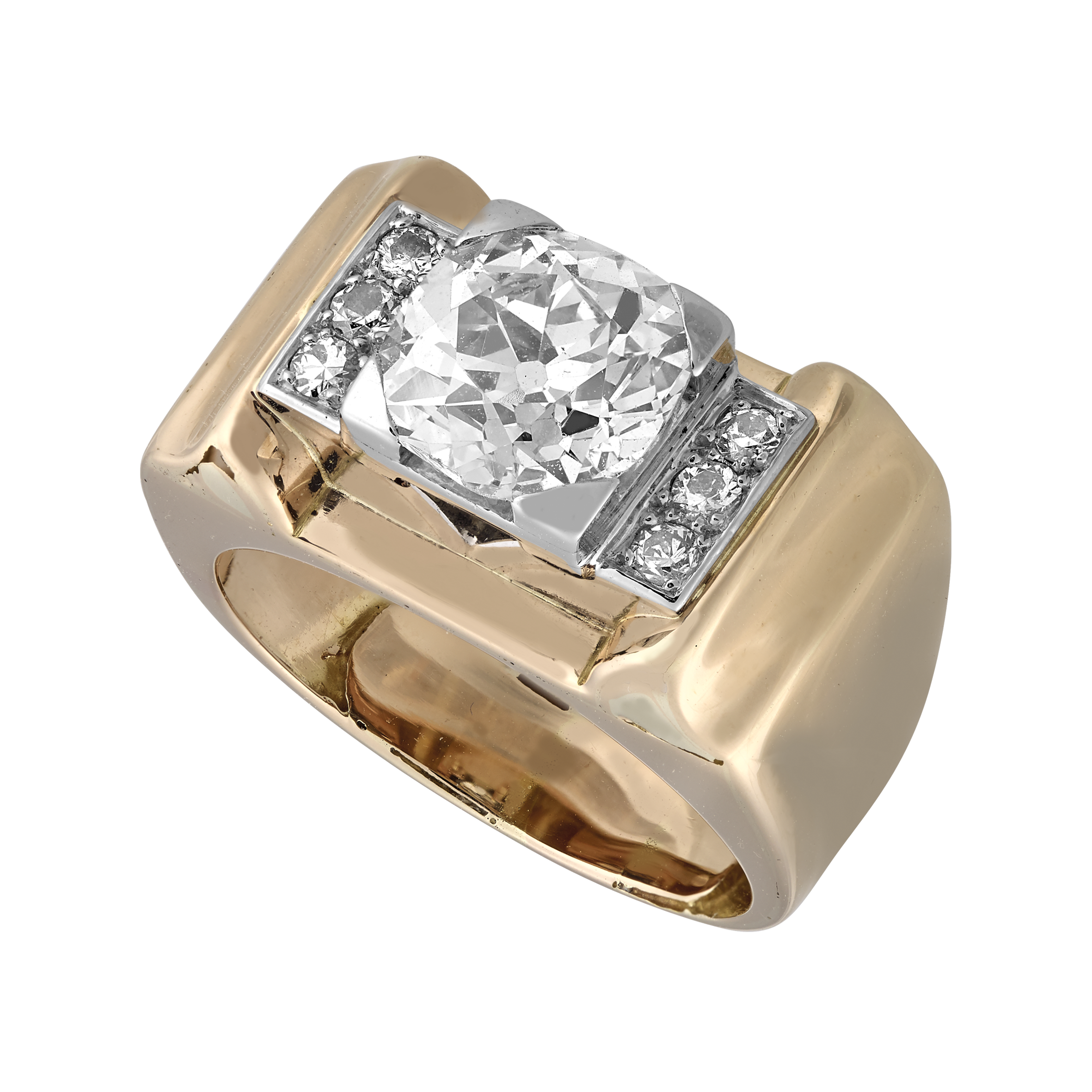 Bague Tank diamant 2,70 carats vers 1940 Gerphagnon