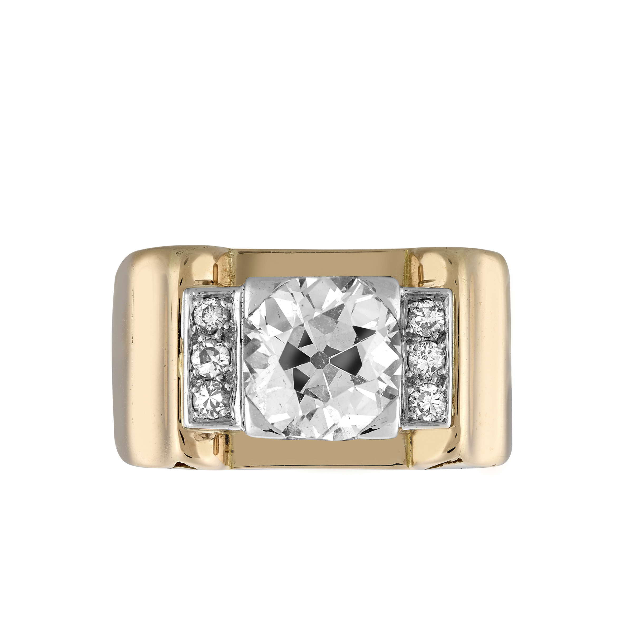Bague Tank diamant 2,70 carats vers 1940 Gerphagnon