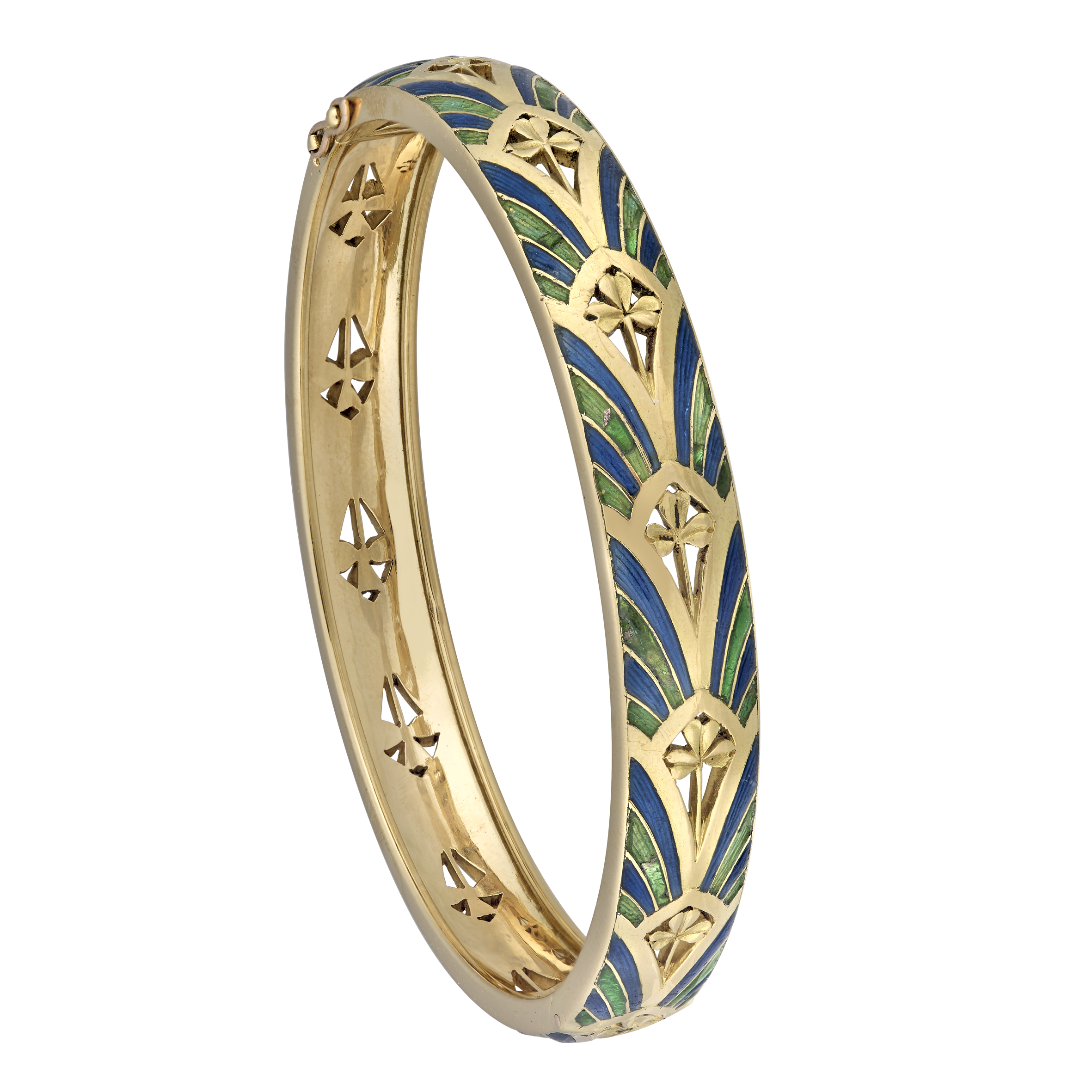 Bracelet ouvrant émaillé vers 1910 Gerphagnon