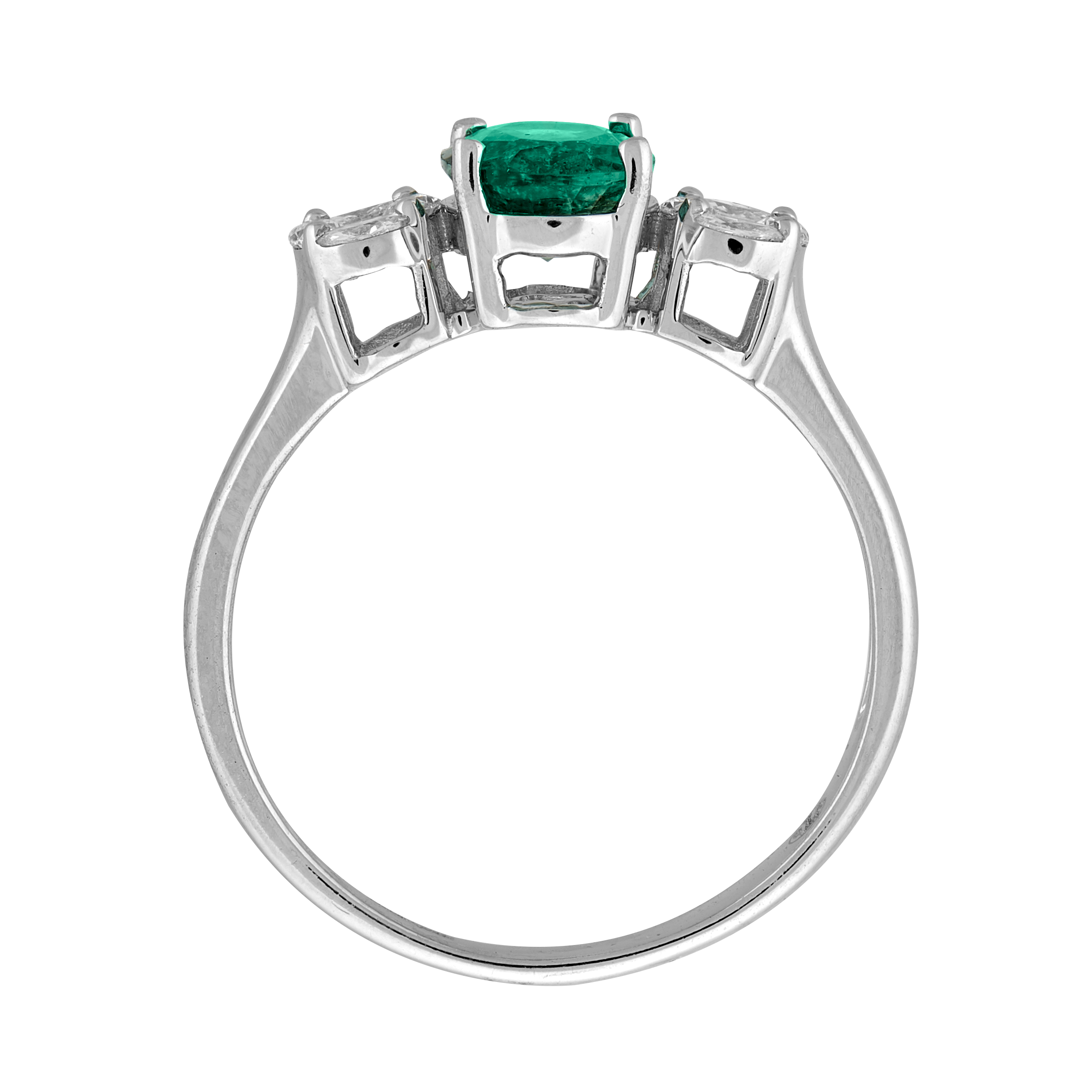 Bague trilogie émeraude et brillants Gerphagnon