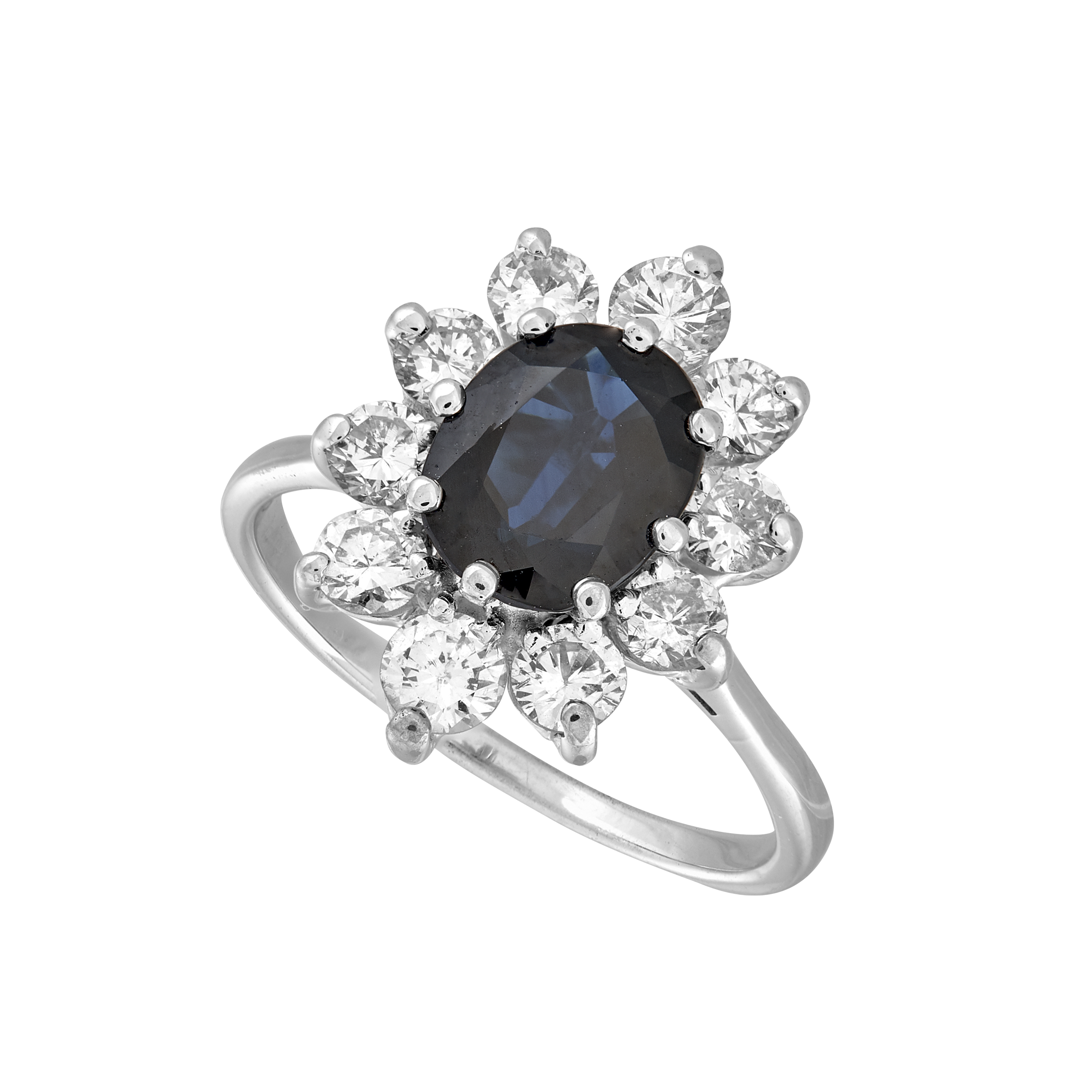 Bague marguerite saphir et brillants Gerphagnon