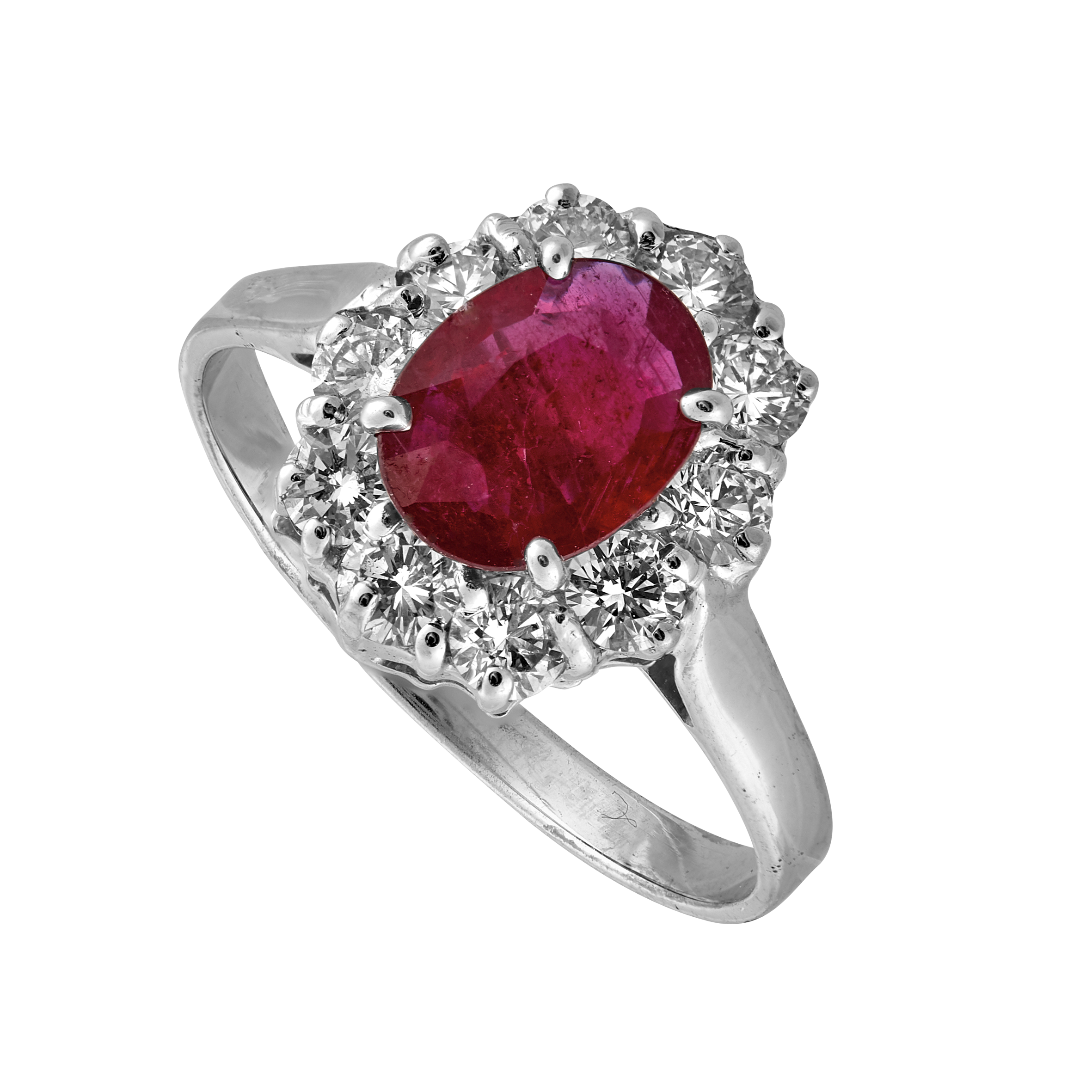 Bague marguerite rubis et diamants Gerphagnon