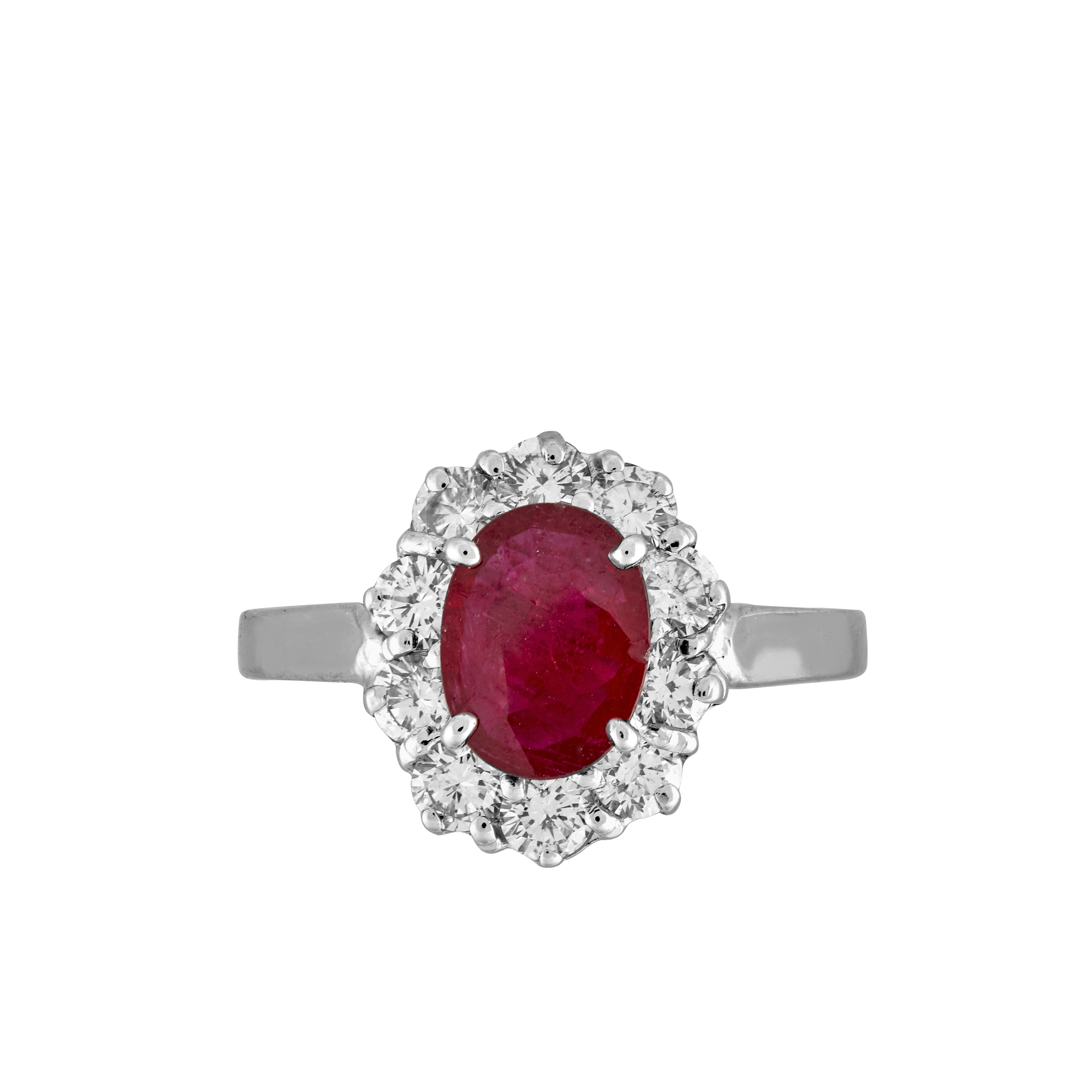 Bague marguerite rubis et diamants Gerphagnon