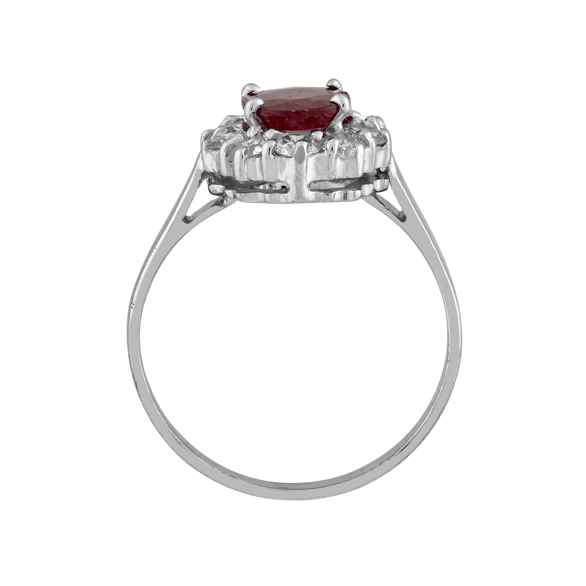 Bague marguerite rubis et diamants Gerphagnon