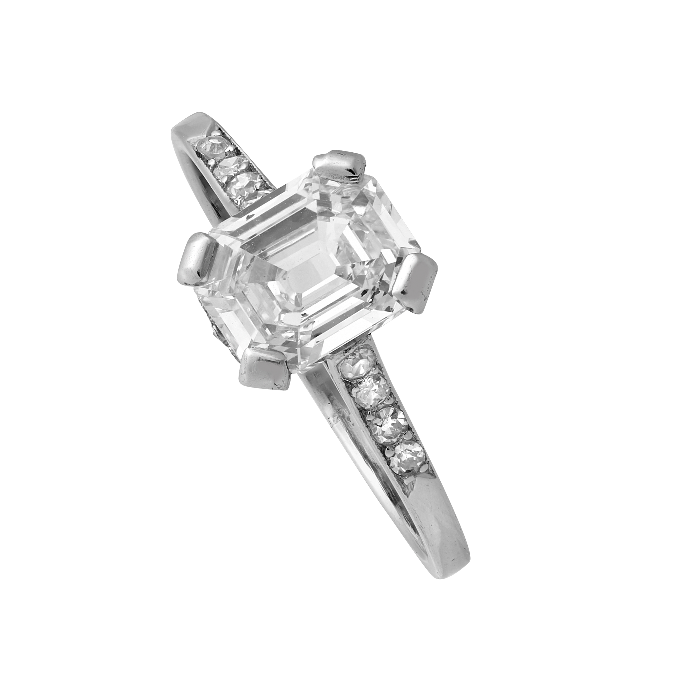 Bague solitaire diamant taille émeraude 1,40 carat Gerphagnon
