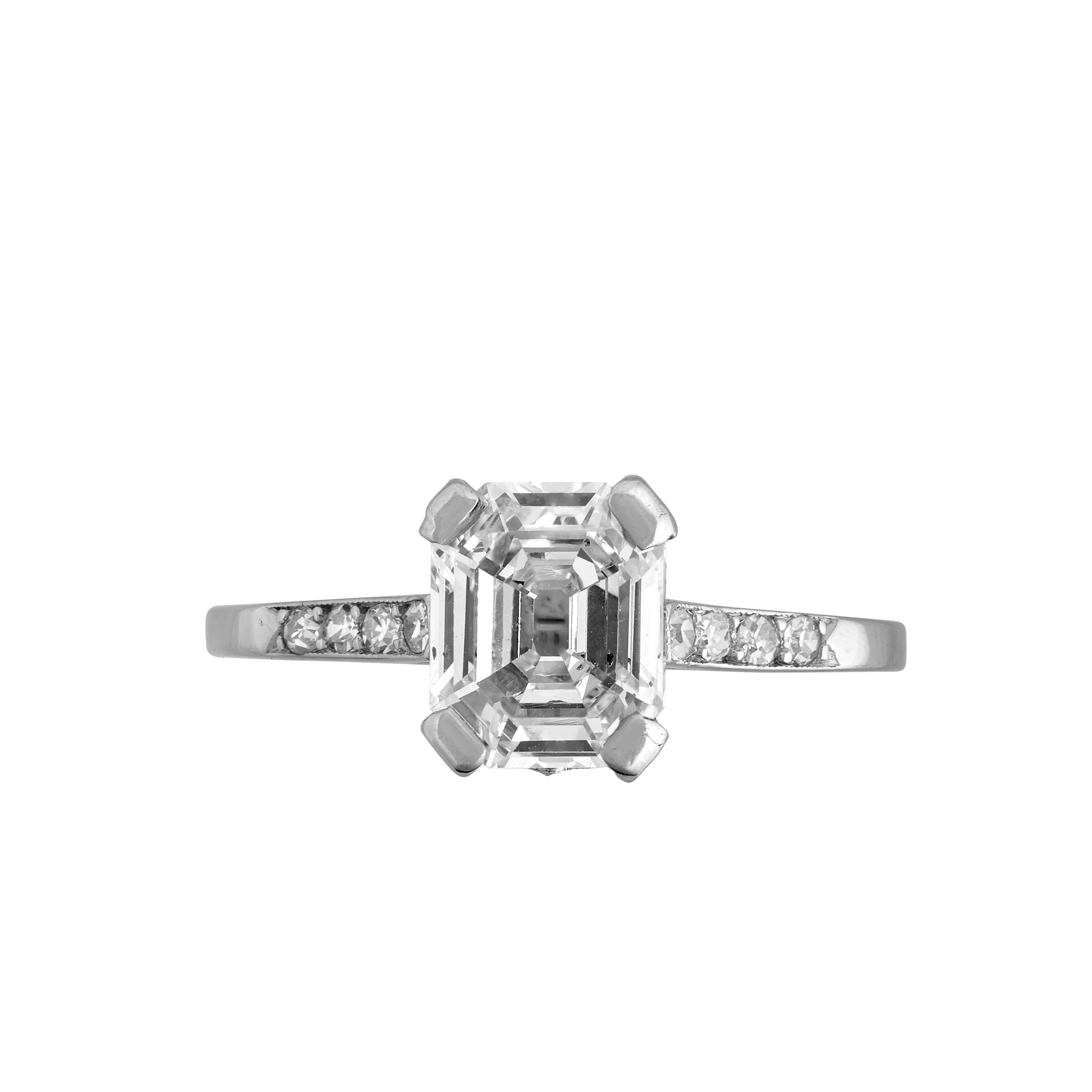 Bague solitaire diamant taille émeraude 1,40 carat Gerphagnon