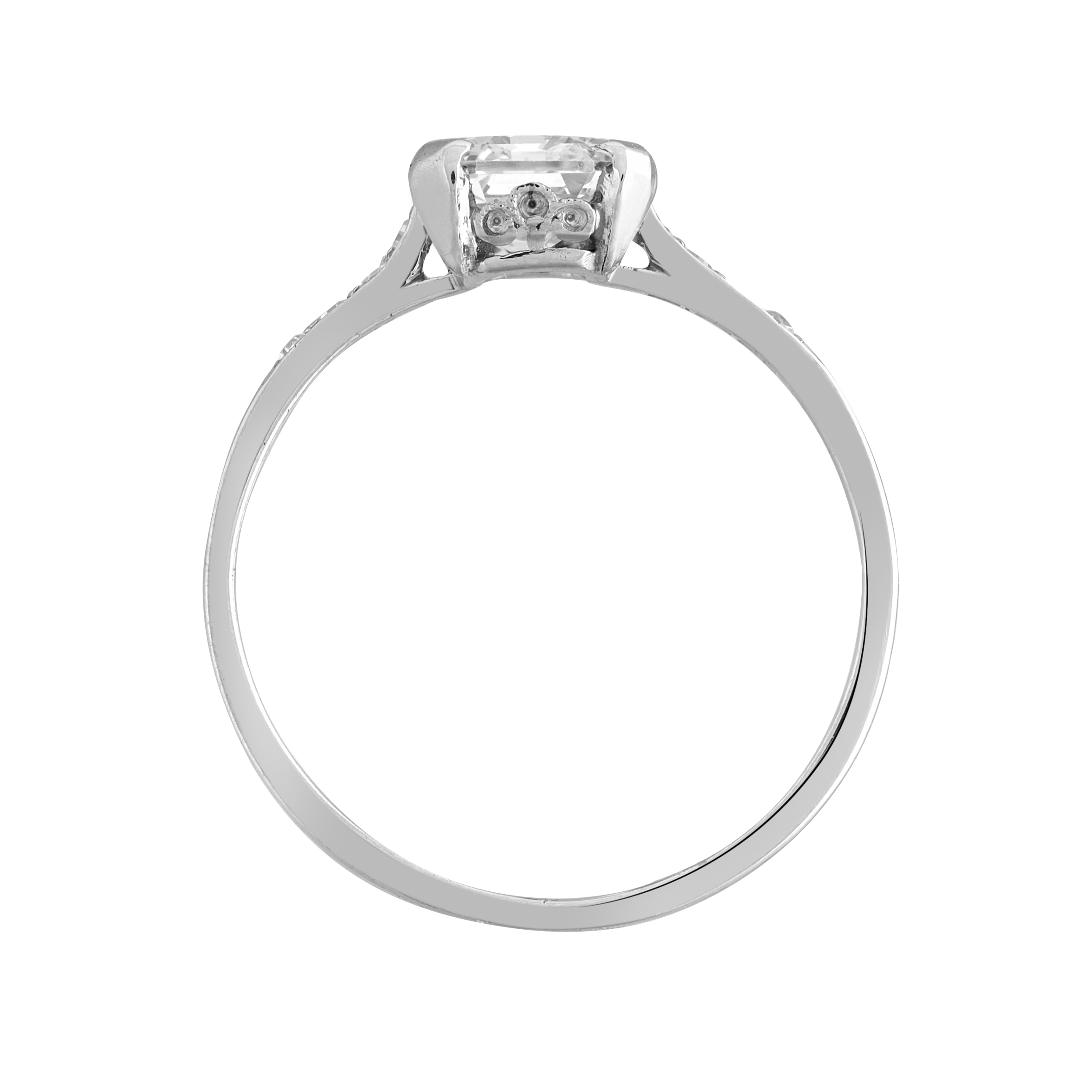 Bague solitaire diamant taille émeraude 1,40 carat Gerphagnon