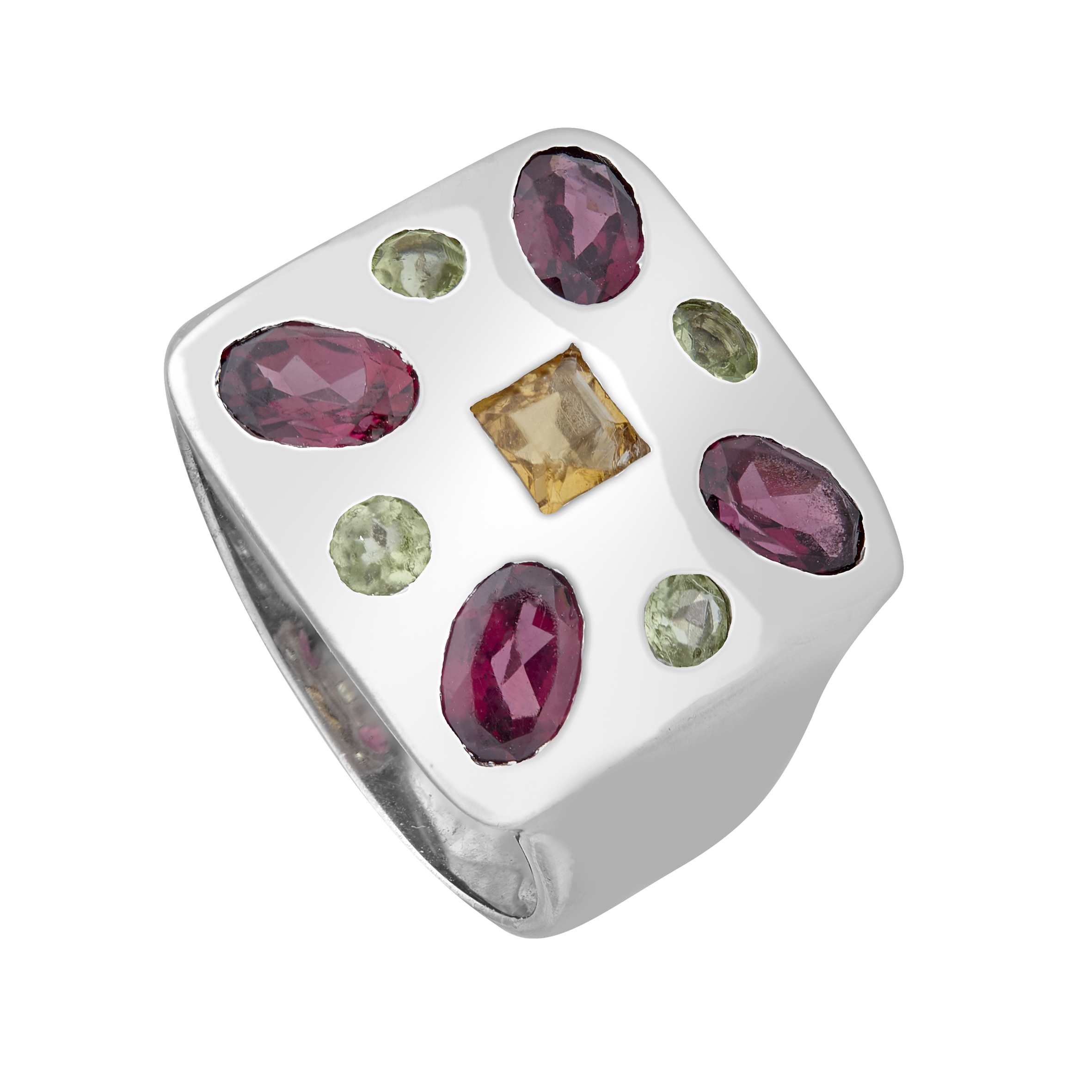 Bague carrée multipierres Gerphagnon