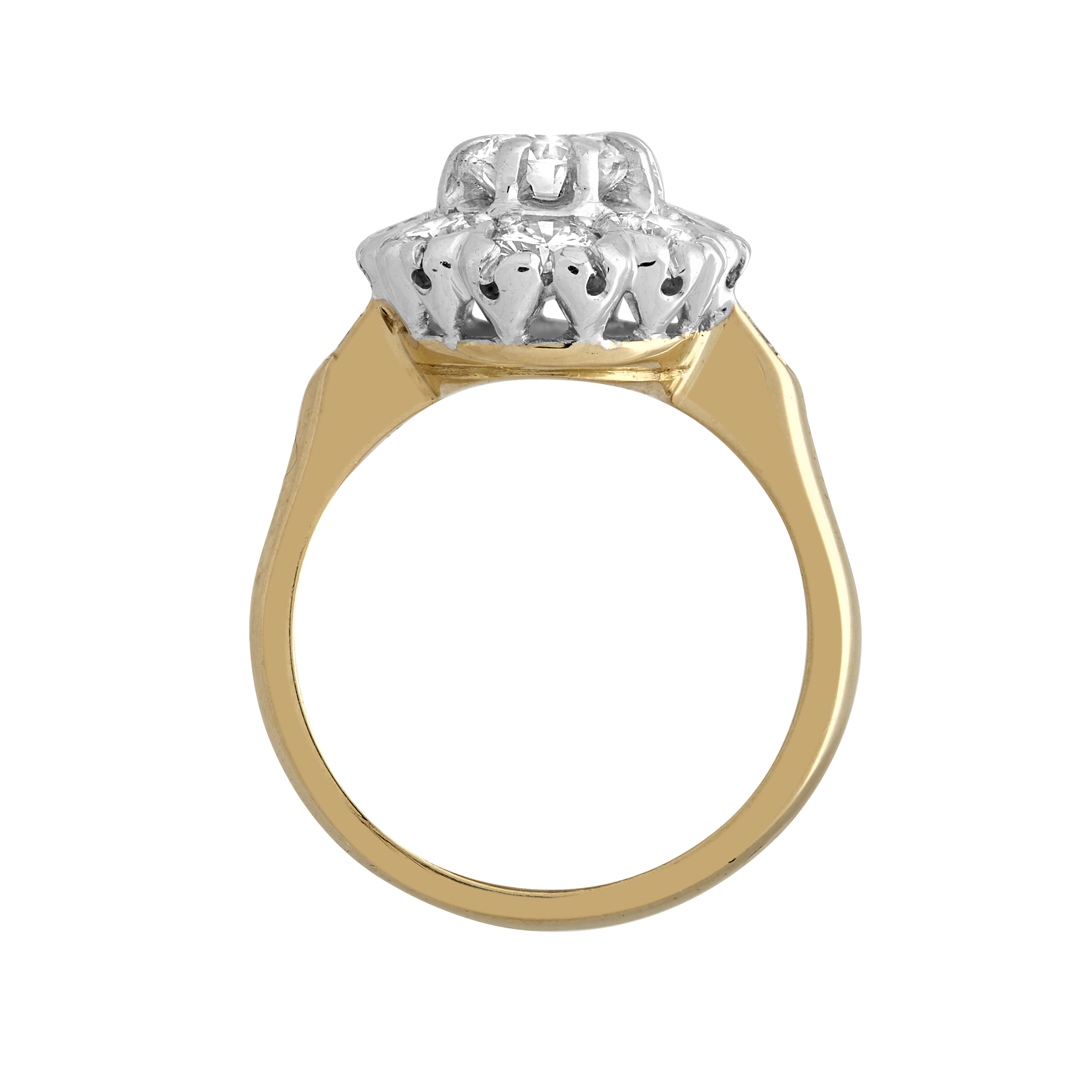 Bague pompadour ovale diamants Gerphagnon