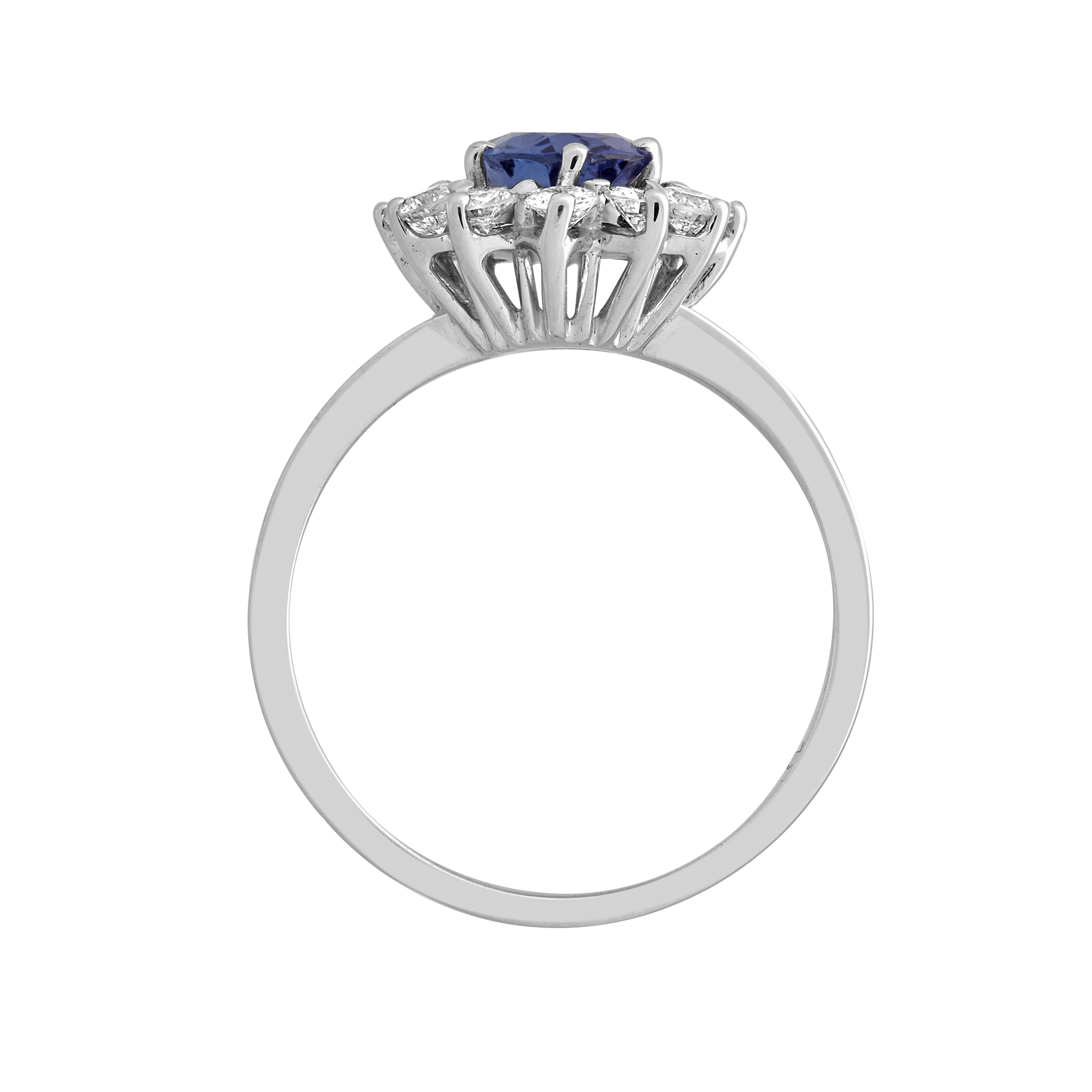 Bague marguerite tanzanite et brillants Gerphagnon