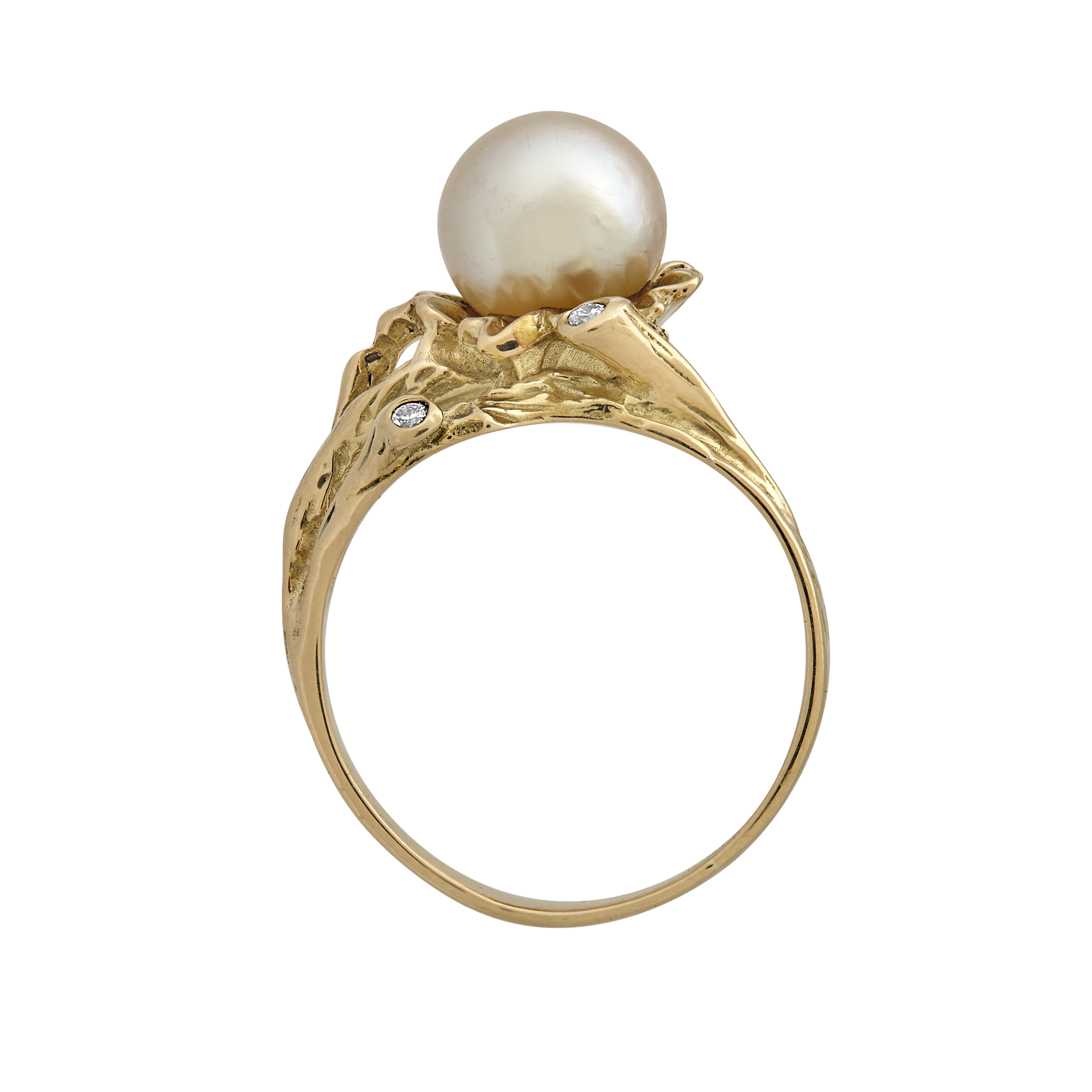Bague perle et brillants Gerphagnon