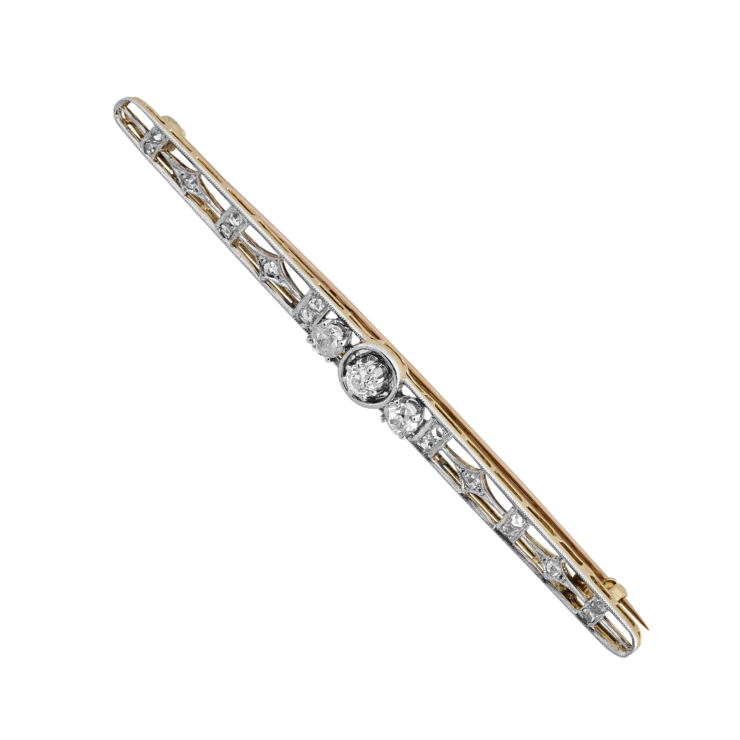 Broche barrette diamants vers 1925 Gerphagnon