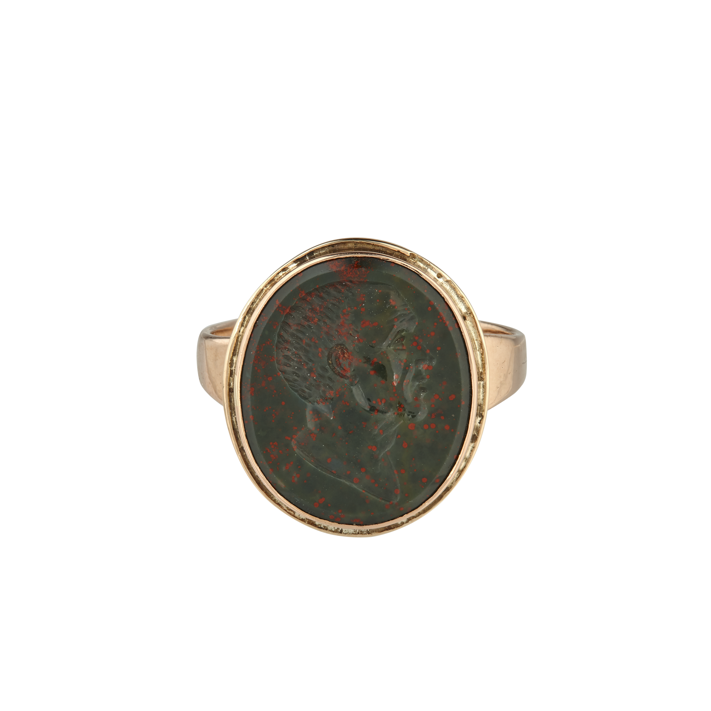 Bague intaille jaspe sanguin début XVIIIe Gerphagnon