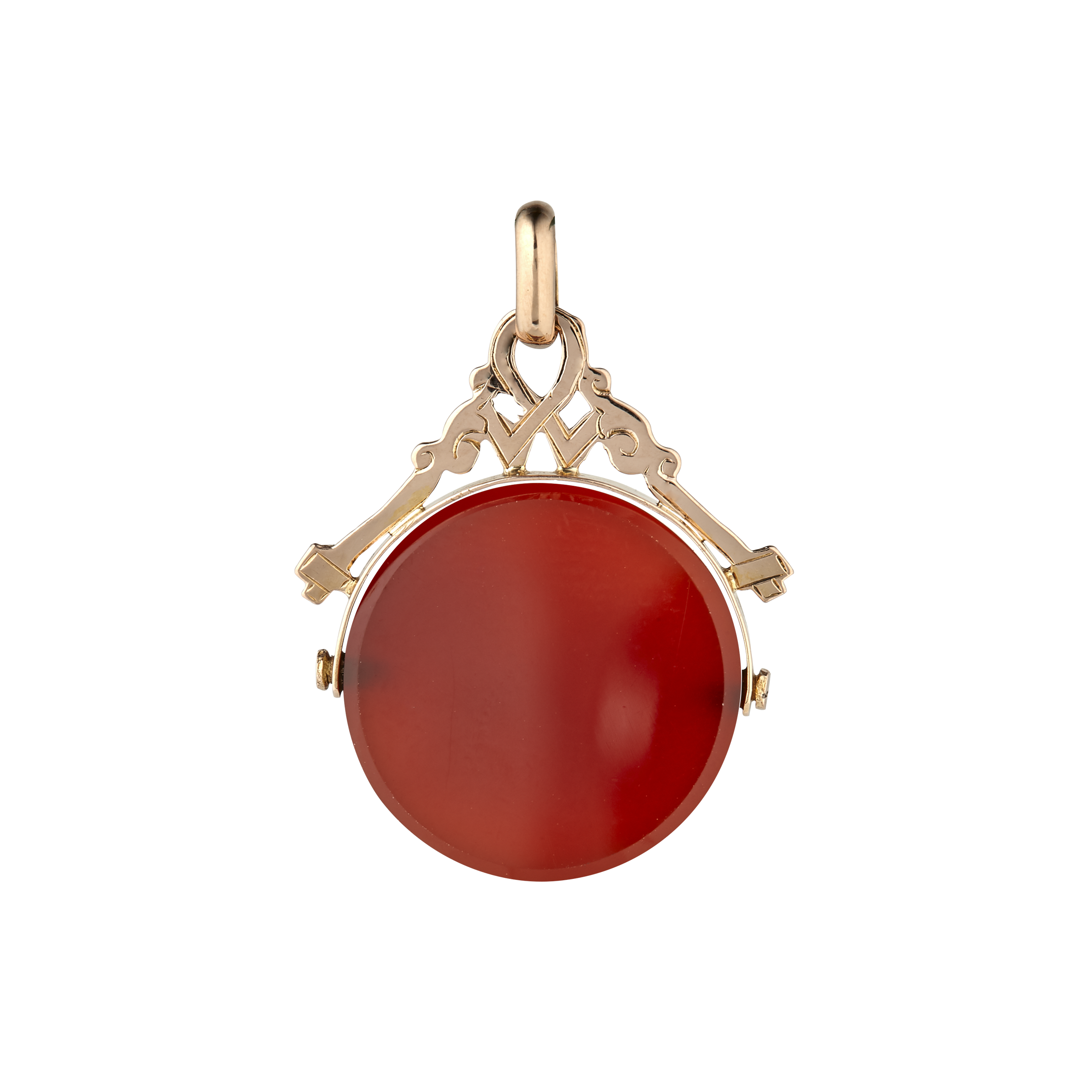 Pendentif pivotant intaille sur cornaline vers 1870 Gerphagnon