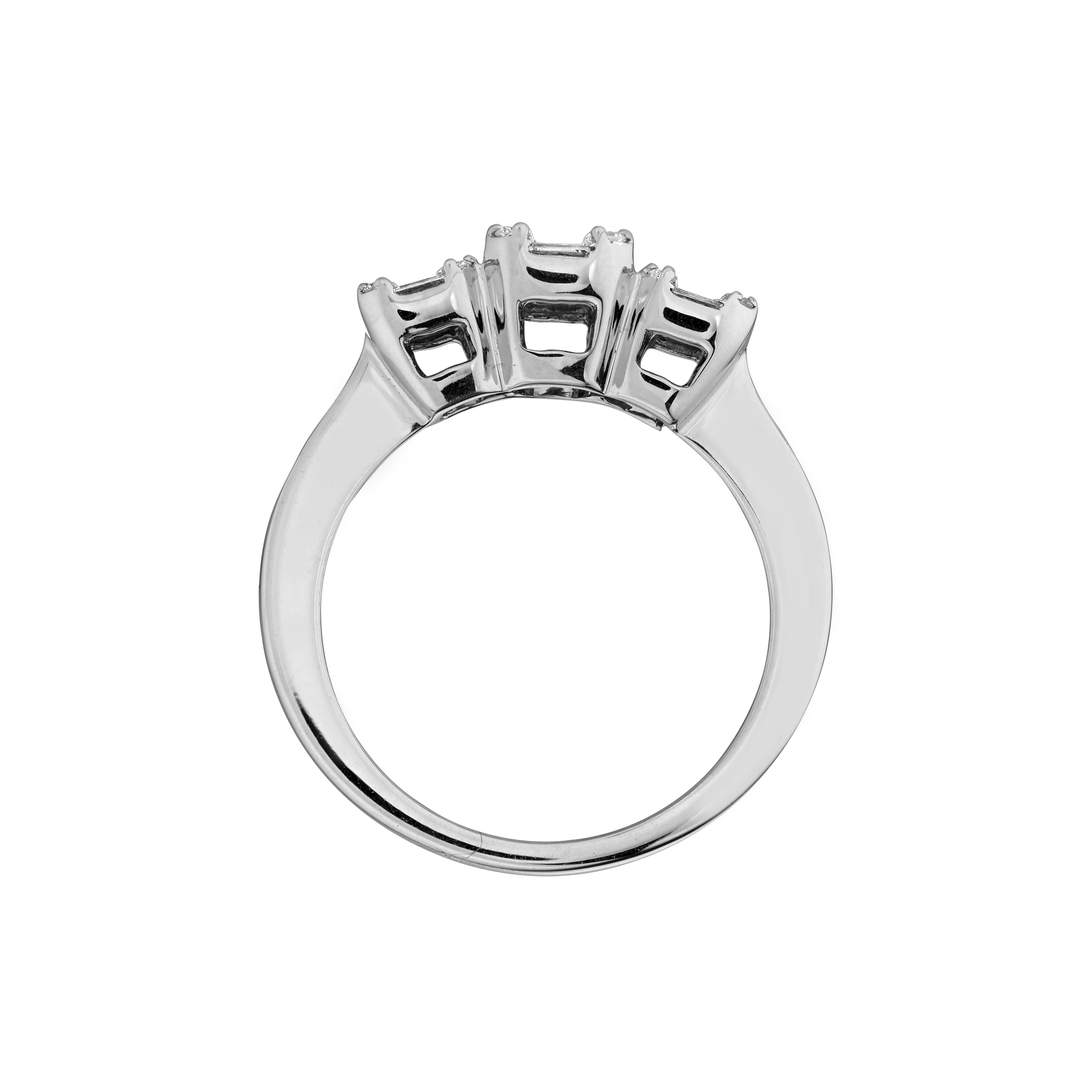 Bague Trilogie diamants baguettes Gerphagnon