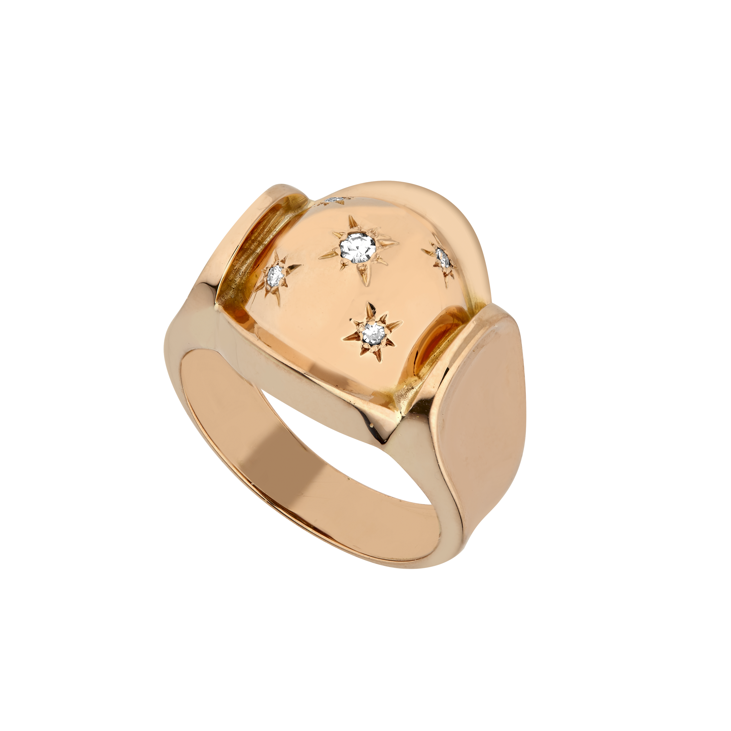Bague boule diamants serti étoilé vers 1950 Gerphagnon