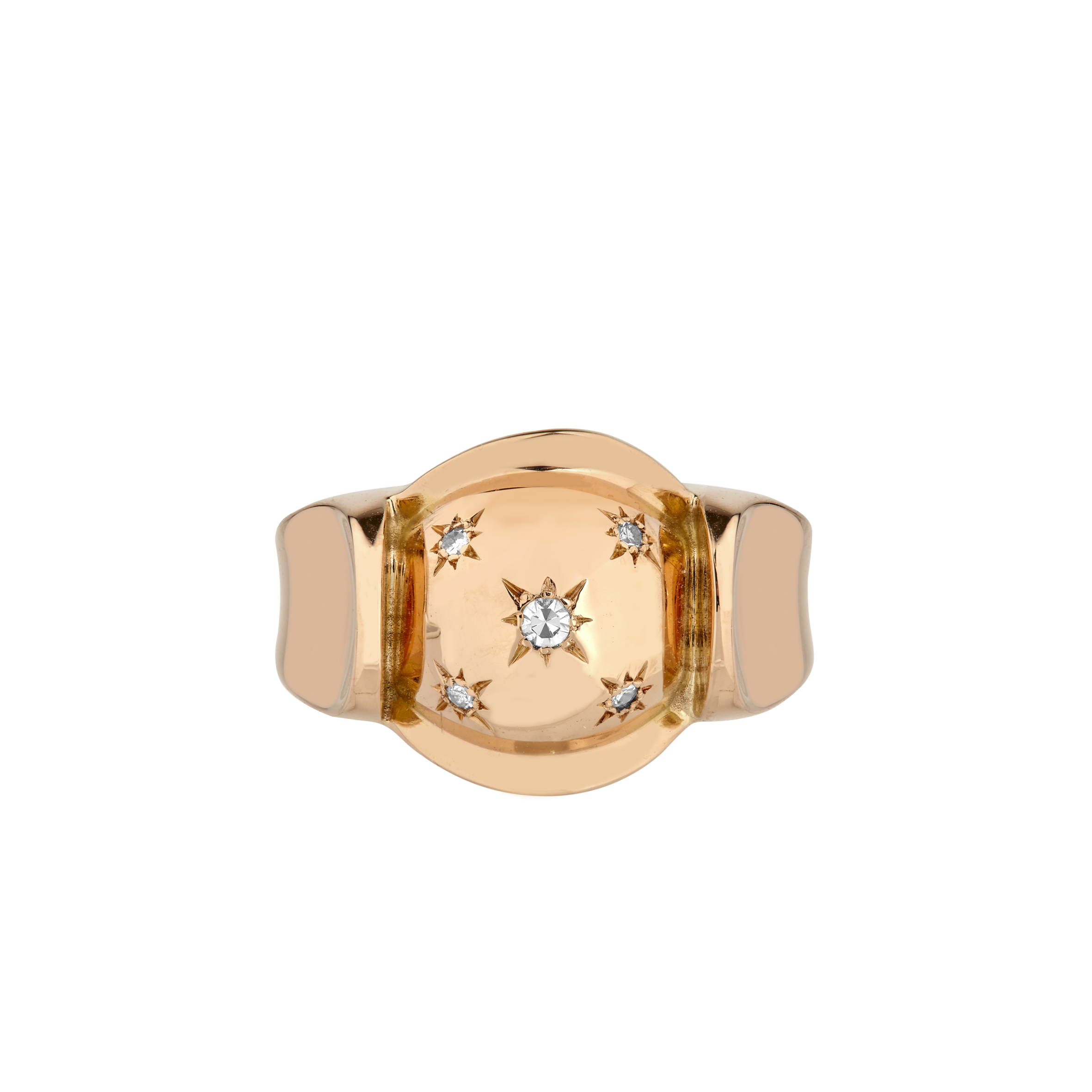 Bague boule diamants serti étoilé vers 1950 Gerphagnon