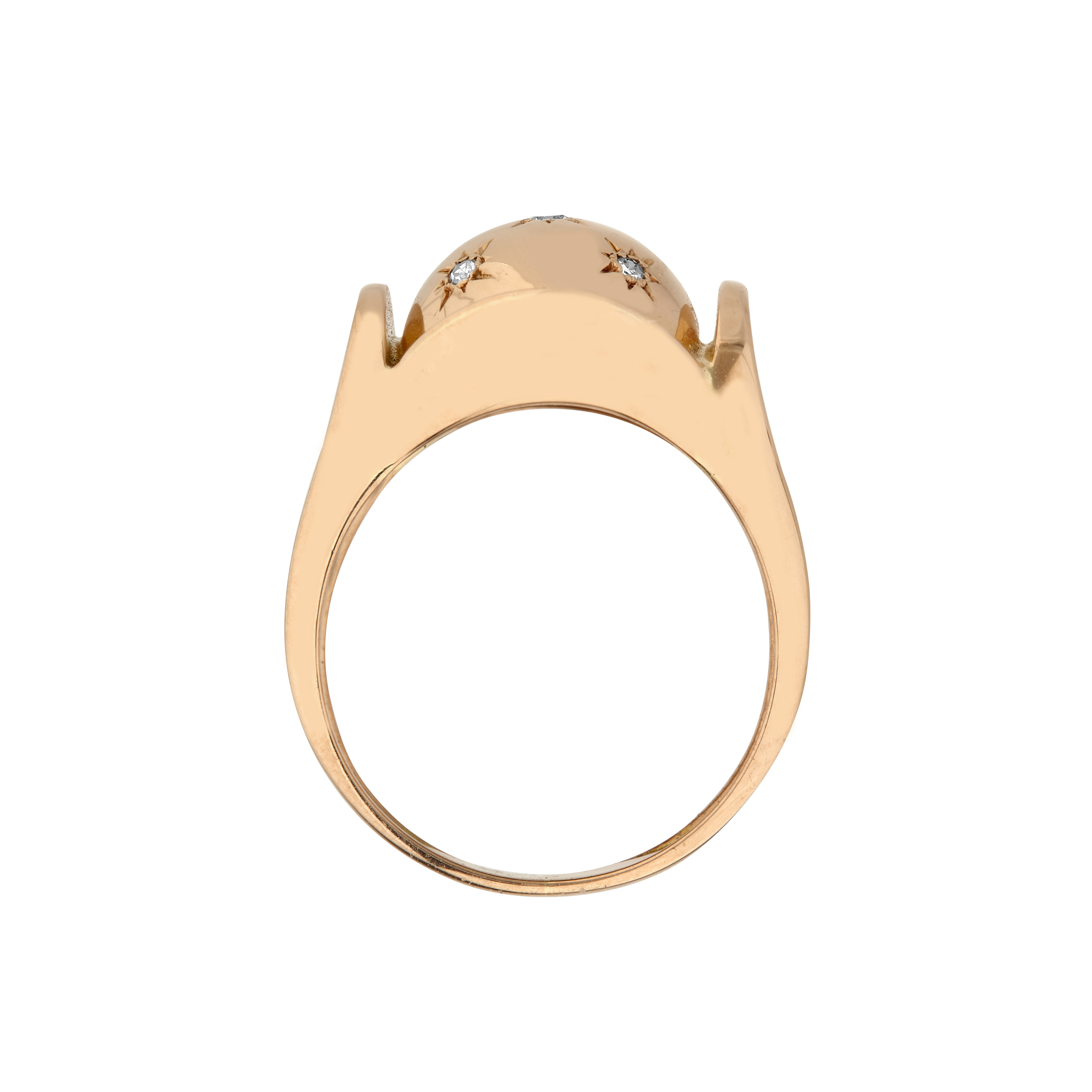 Bague boule diamants serti étoilé vers 1950 Gerphagnon