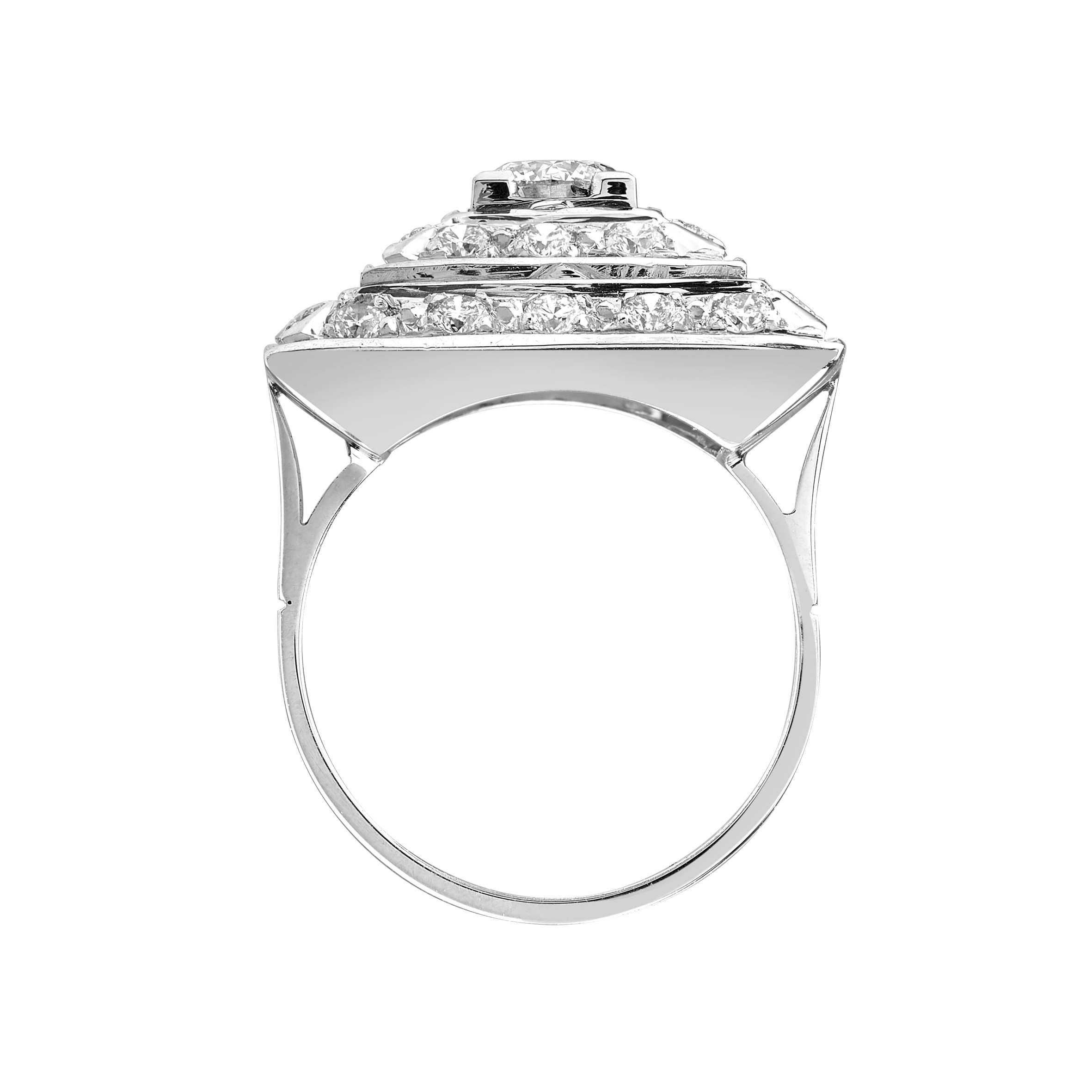 Bague carrée diamants vers 1950 Gerphagnon