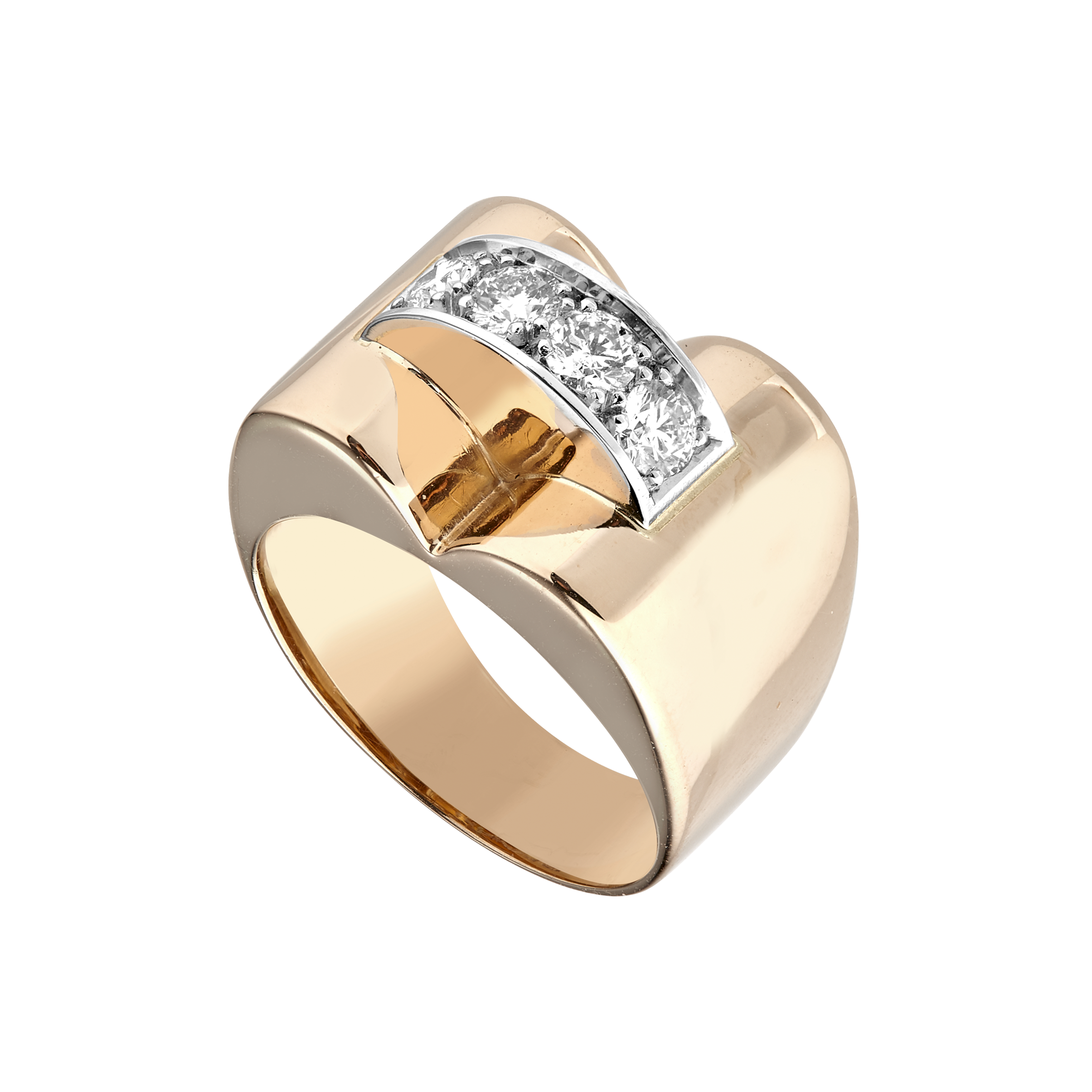 Bague Tank diamants vers 1940 Gerphagnon