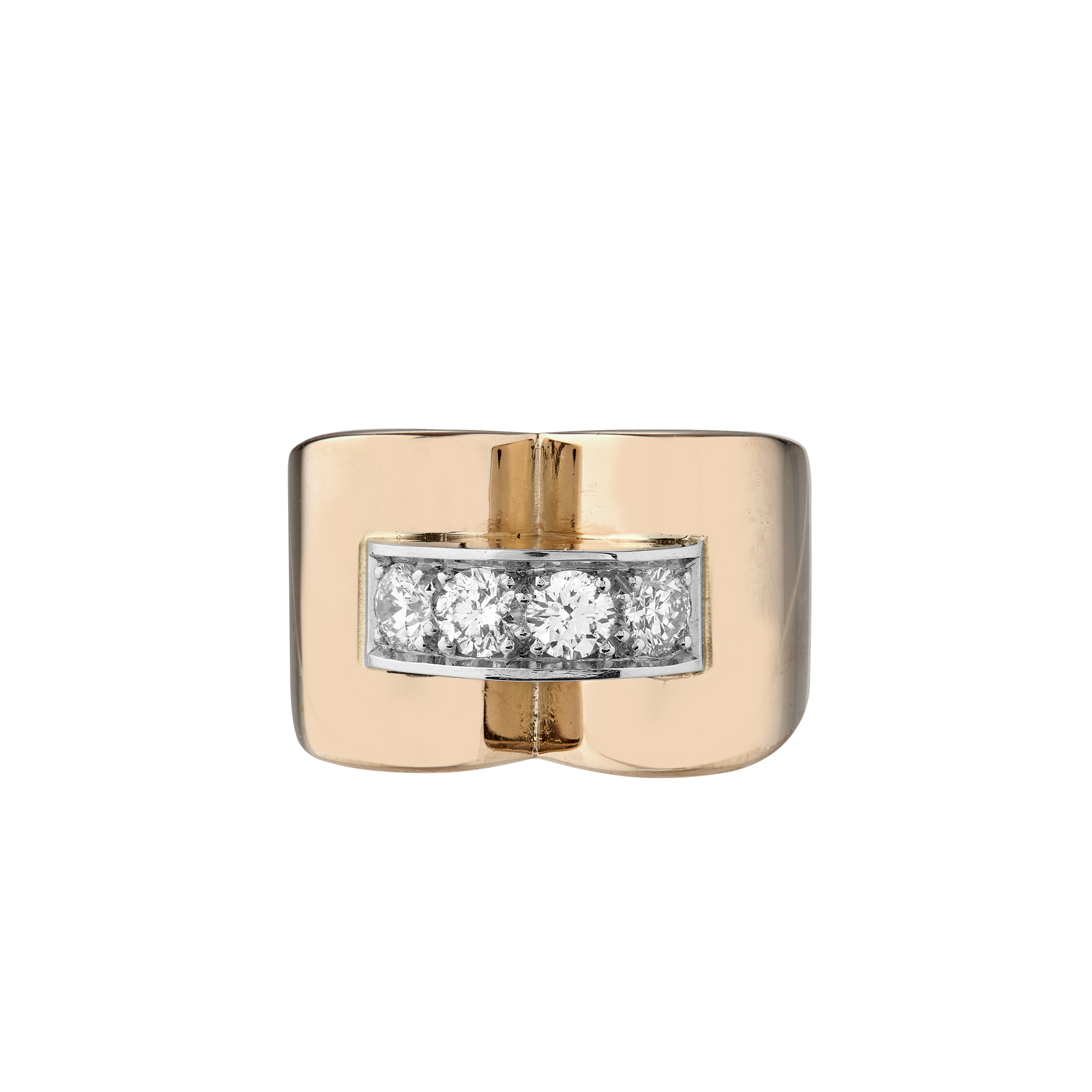 Bague Tank diamants vers 1940 Gerphagnon