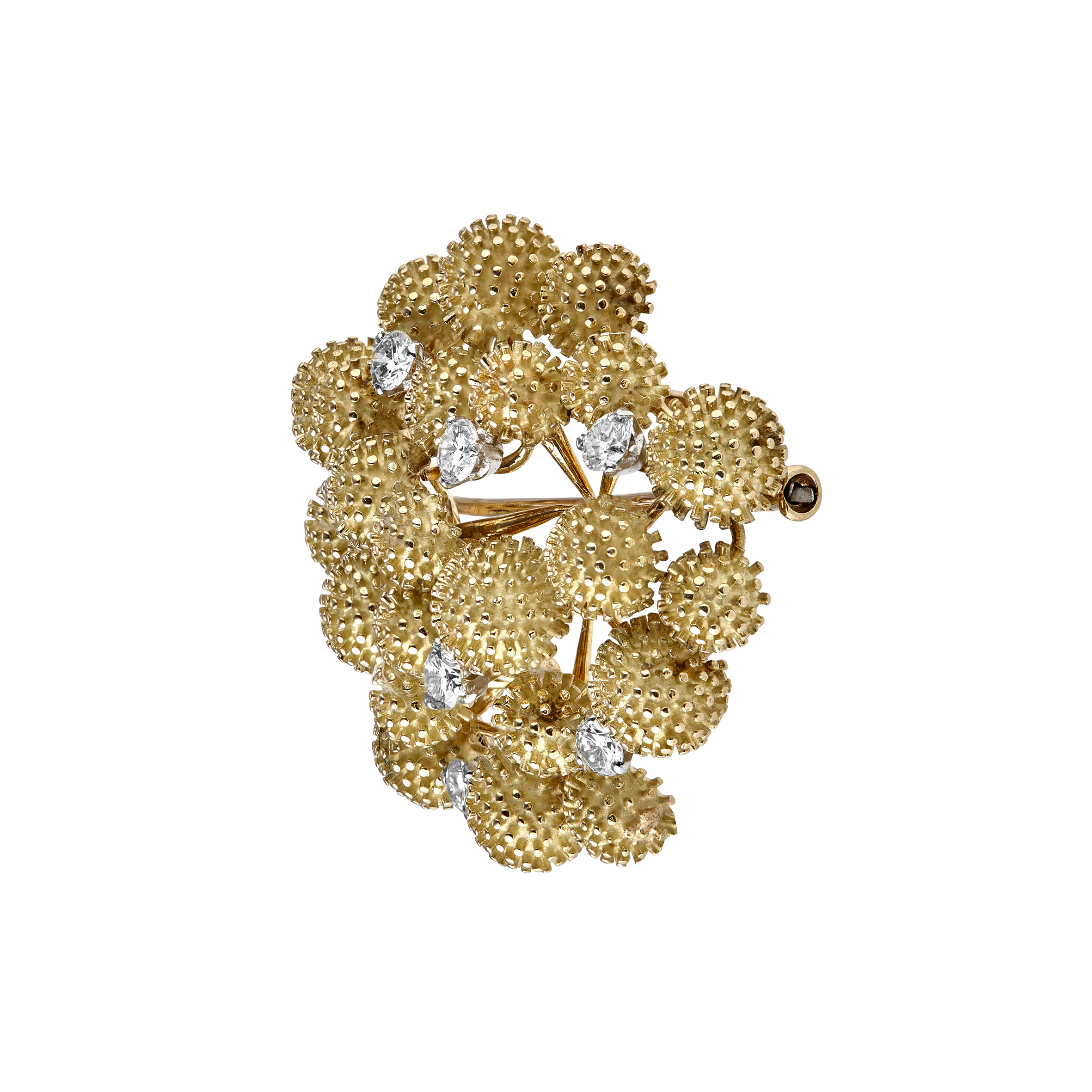 Broche "Mimosas" diamants vers 1960-1970 Gerphagnon