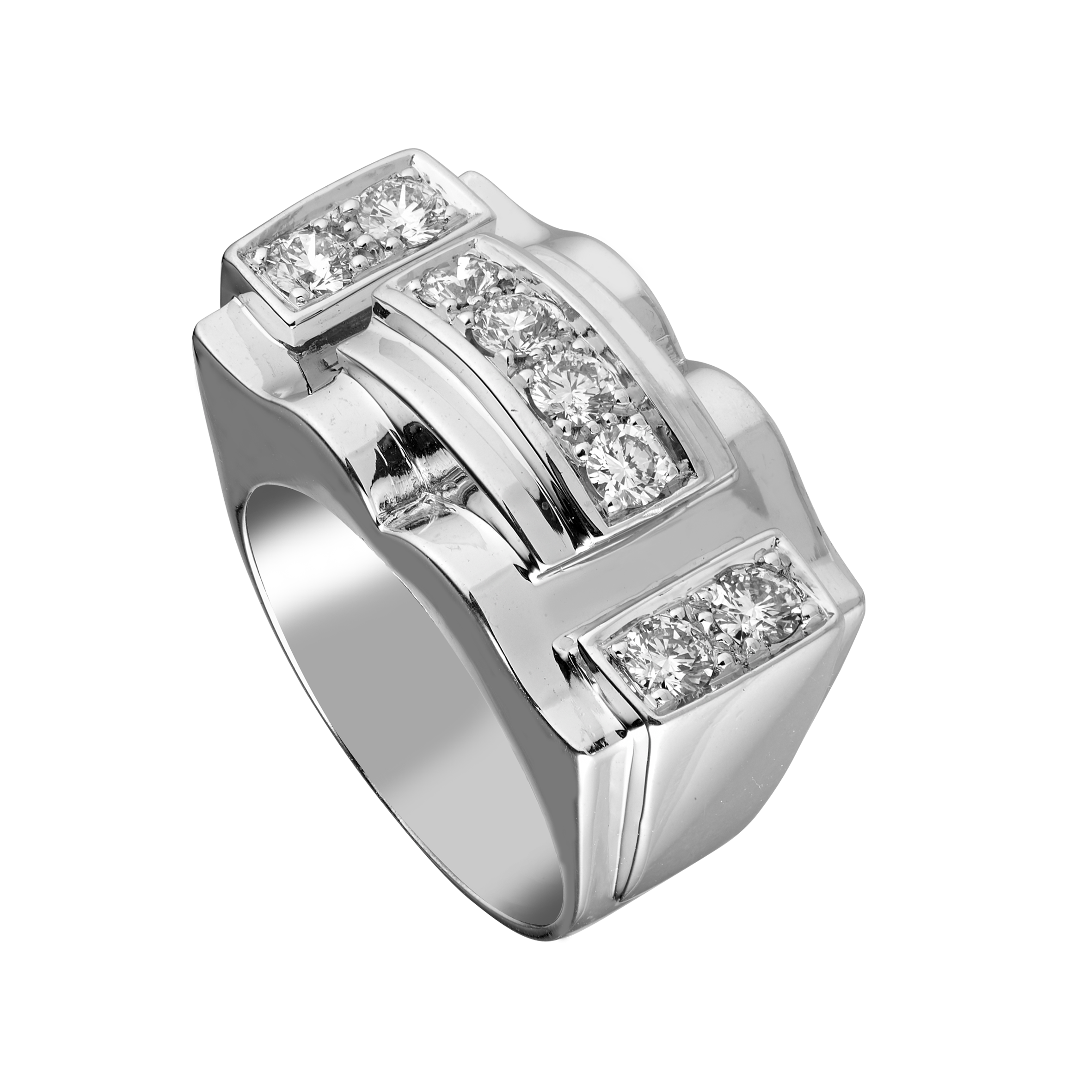 Bague "Tank" diamants style 1940 Gerphagnon