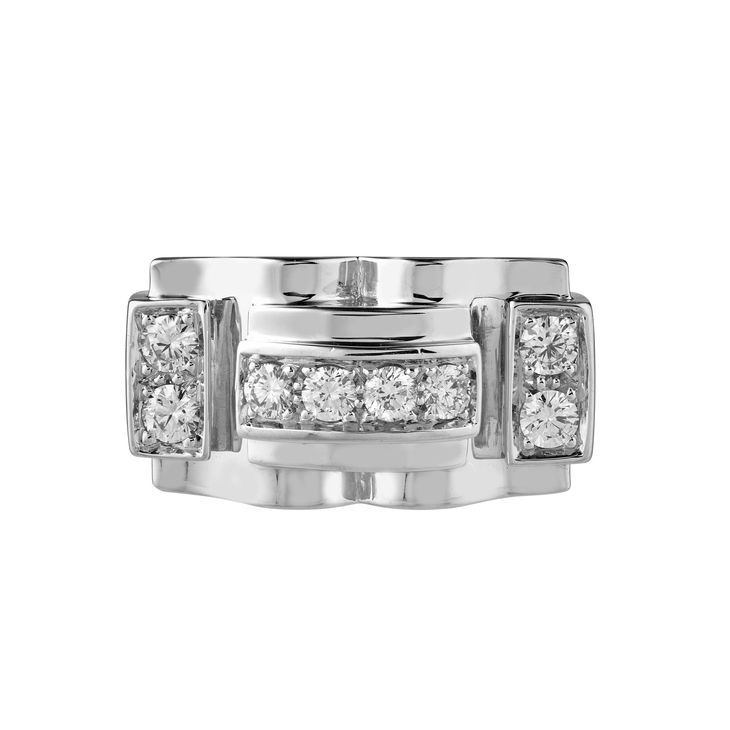Bague "Tank" diamants style 1940 Gerphagnon