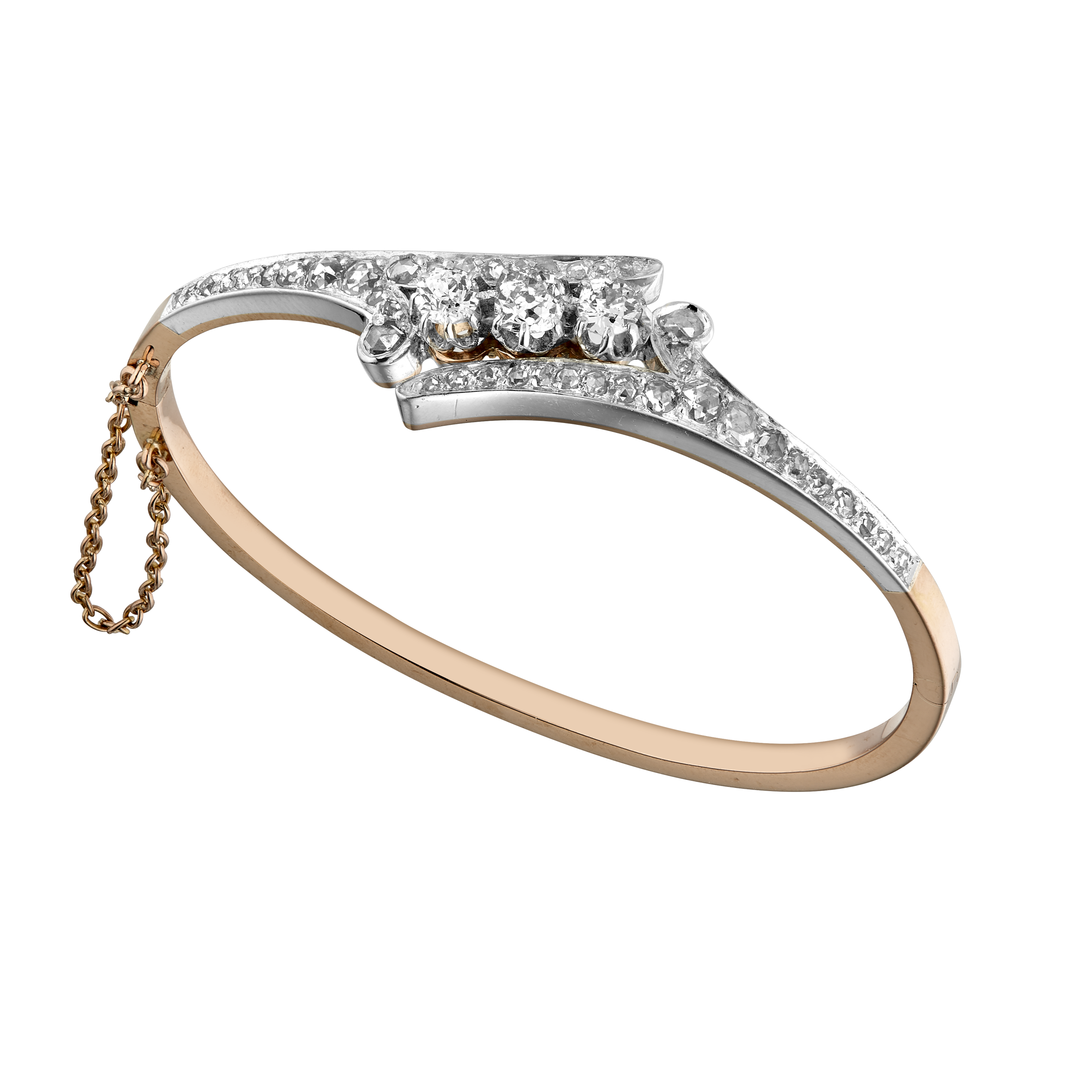 Bracelet rigide diamants vers 1860 Gerphagnon
