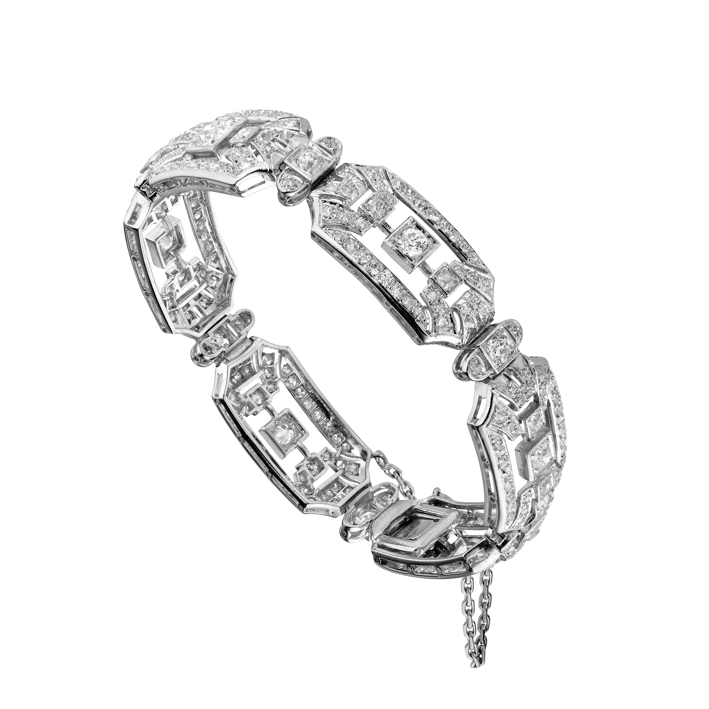 Bracelet Art Déco platine et diamants Gerphagnon