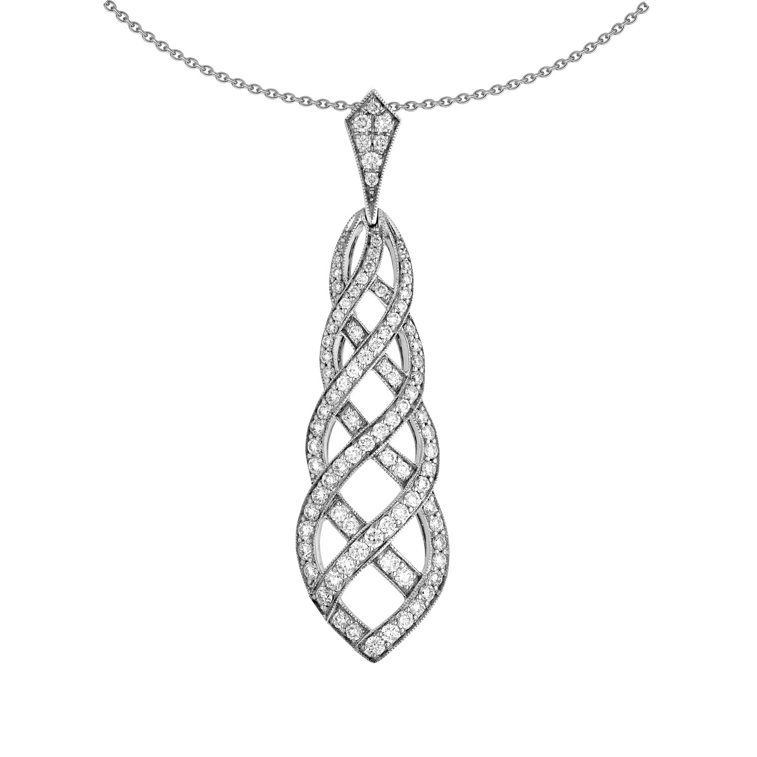 Pendentif chaîne diamants Torsade Gerphagnon