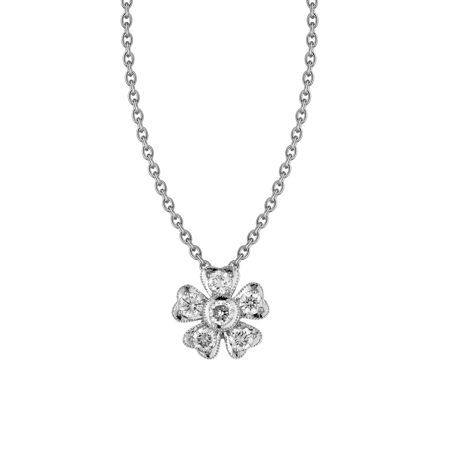 Pendentif chaîne diamants "Fleur" Gerphagnon