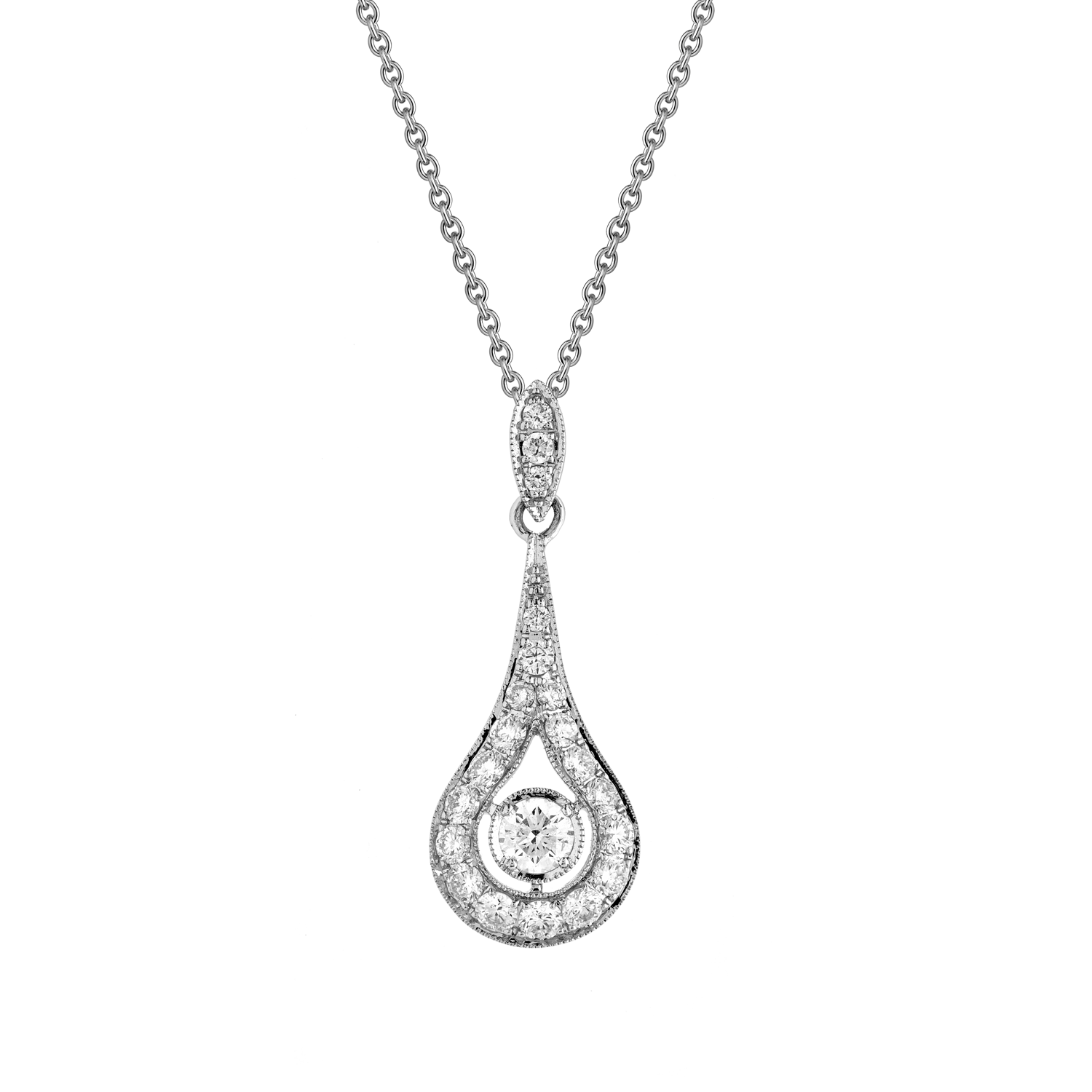 Pendentif chaîne diamants Goutte Gerphagnon