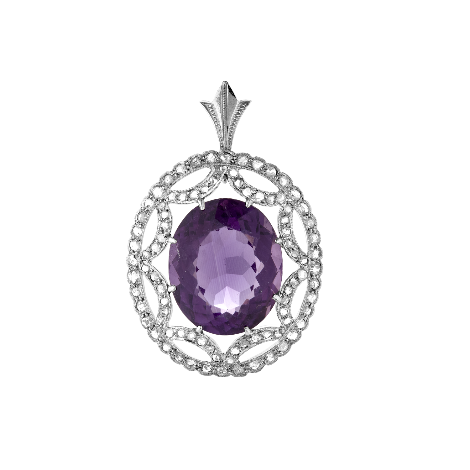 Médaillon améthyste XIXeme Gerphagnon