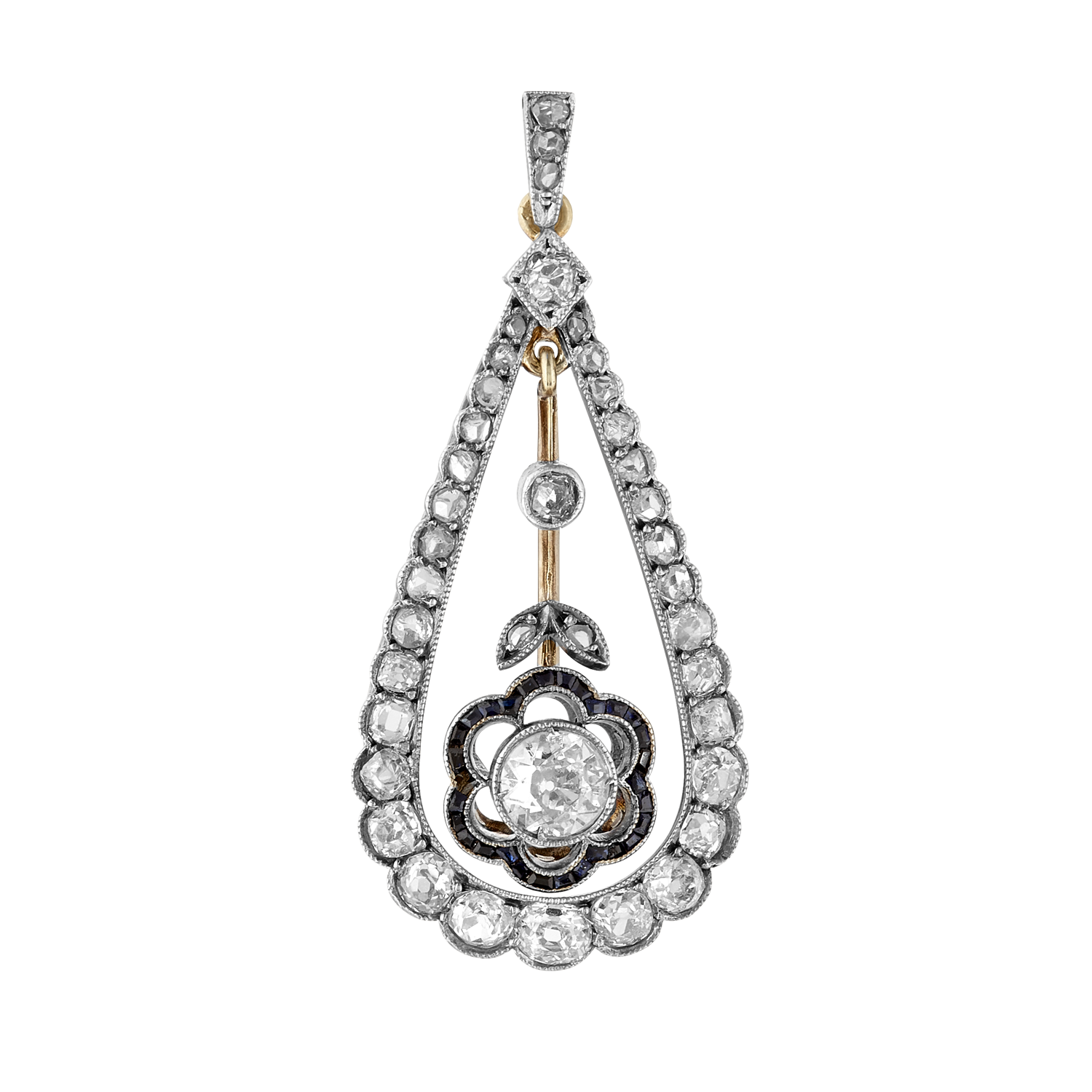 Pendentif goutte diamants vers 1910 Gerphagnon