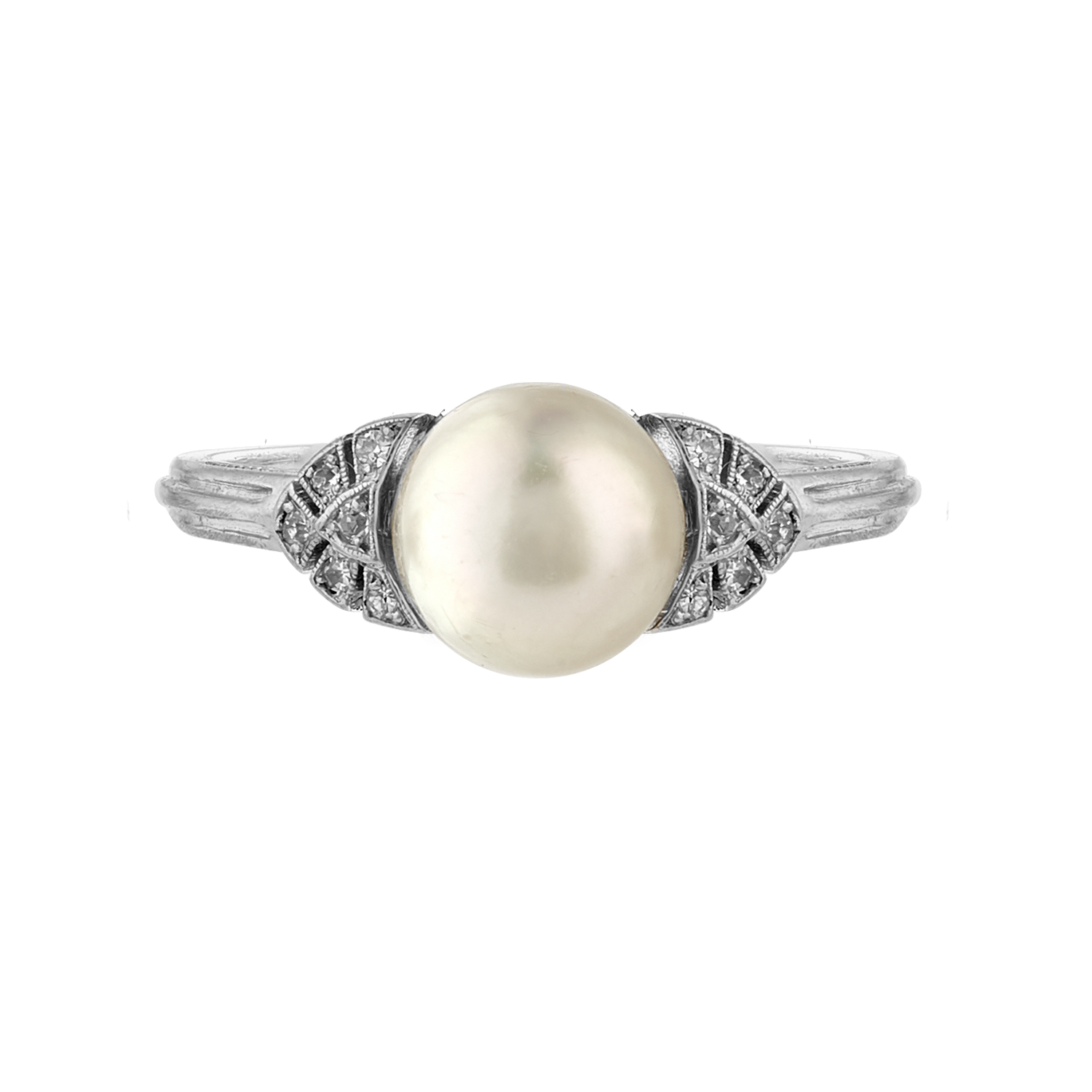 Bague platine et perle fine vers 1920 Gerphagnon