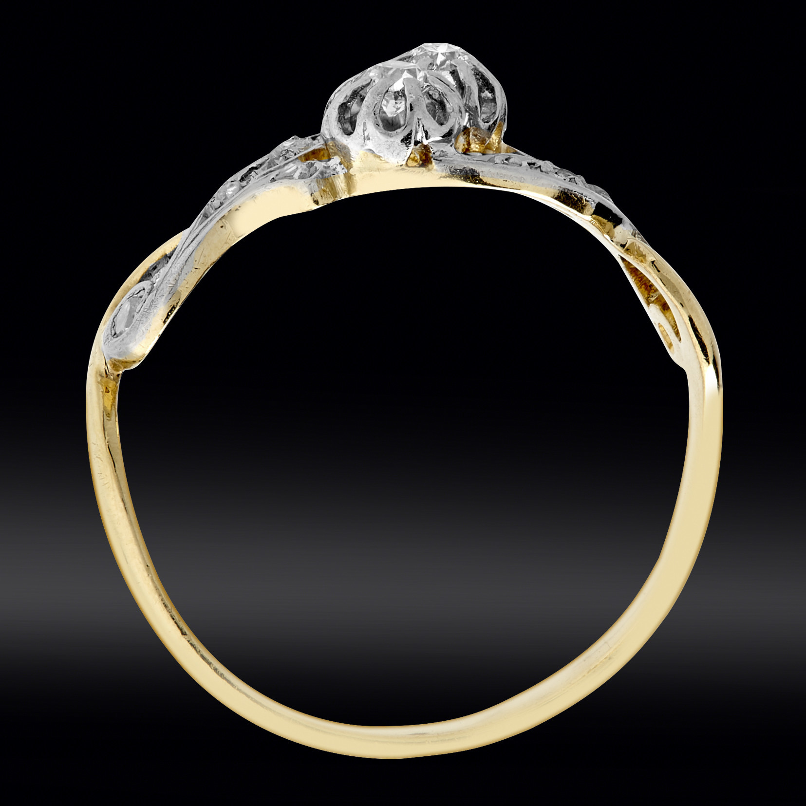 Bague "Toi et Moi" diamants vers 1920 Gerphagnon