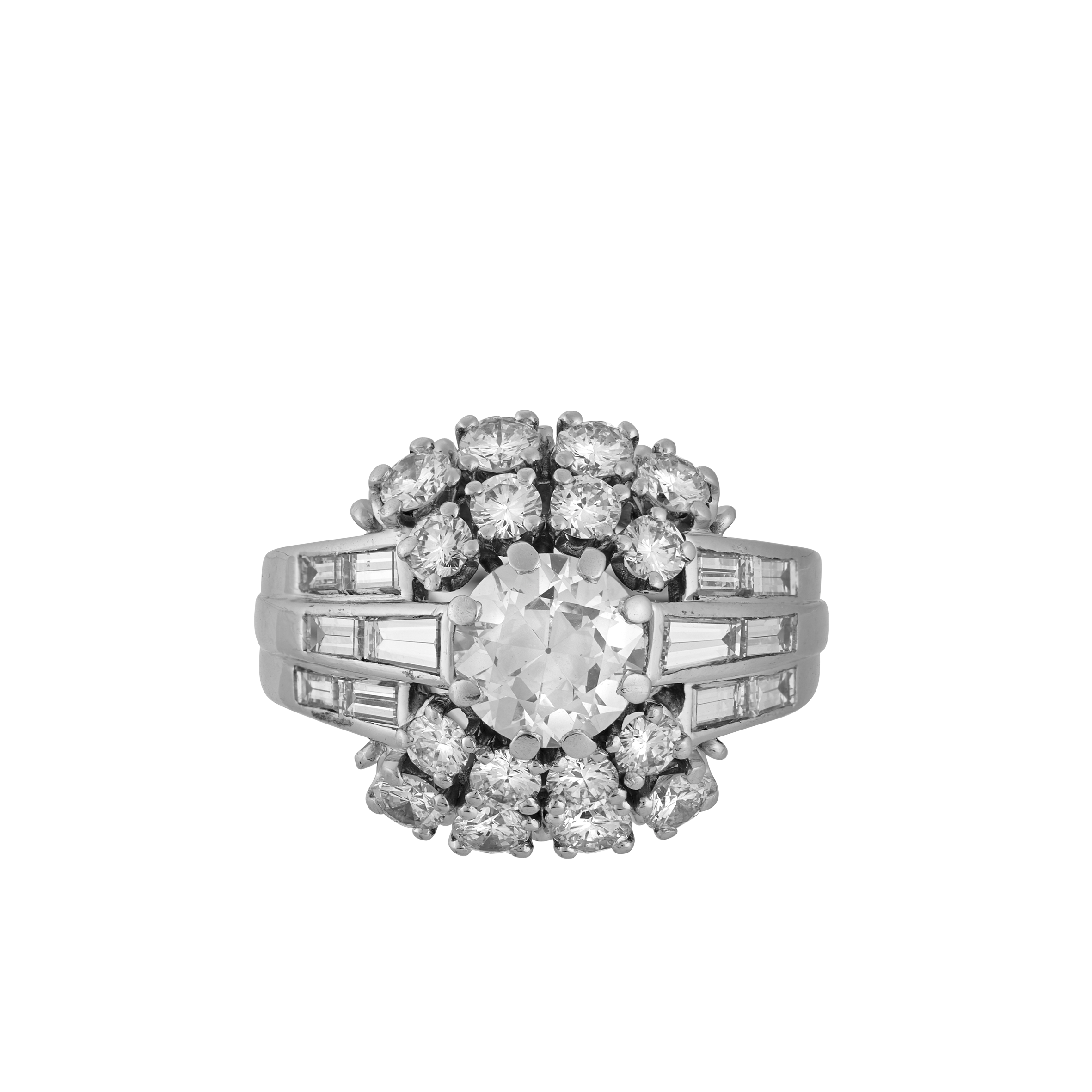 Bague platine dôme diamants 4,18 carats Gerphagnon