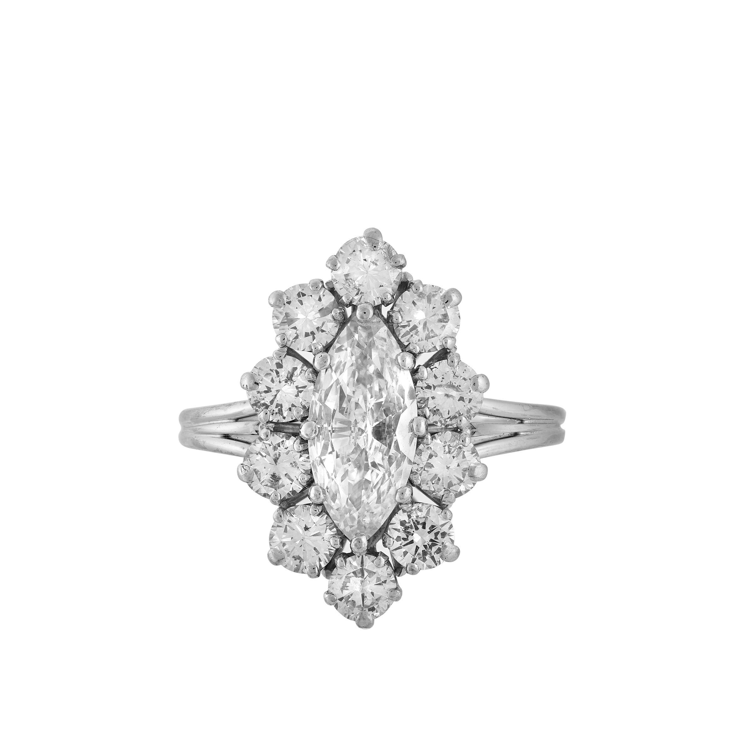 Bague navette diamants 2,48 carats Gerphagnon