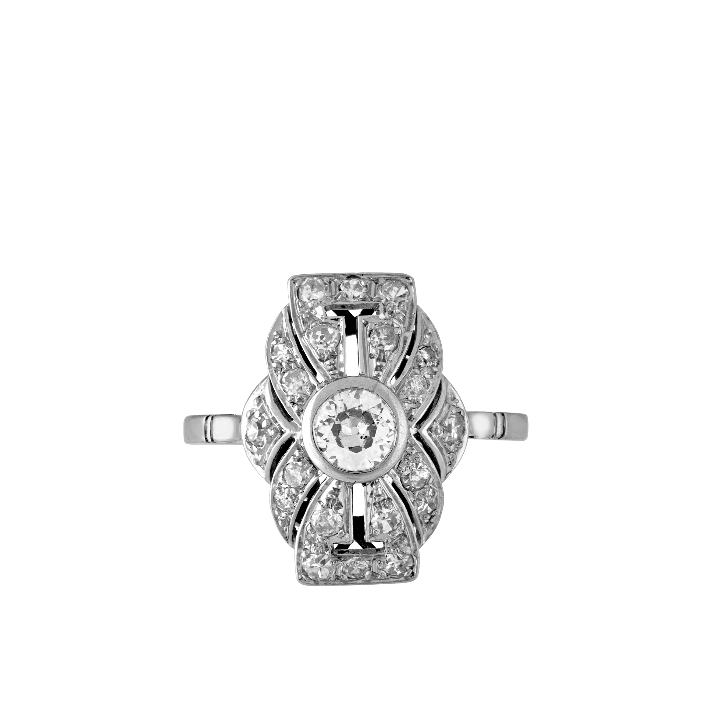 Bague diamants bombée vers 1920 Gerphagnon