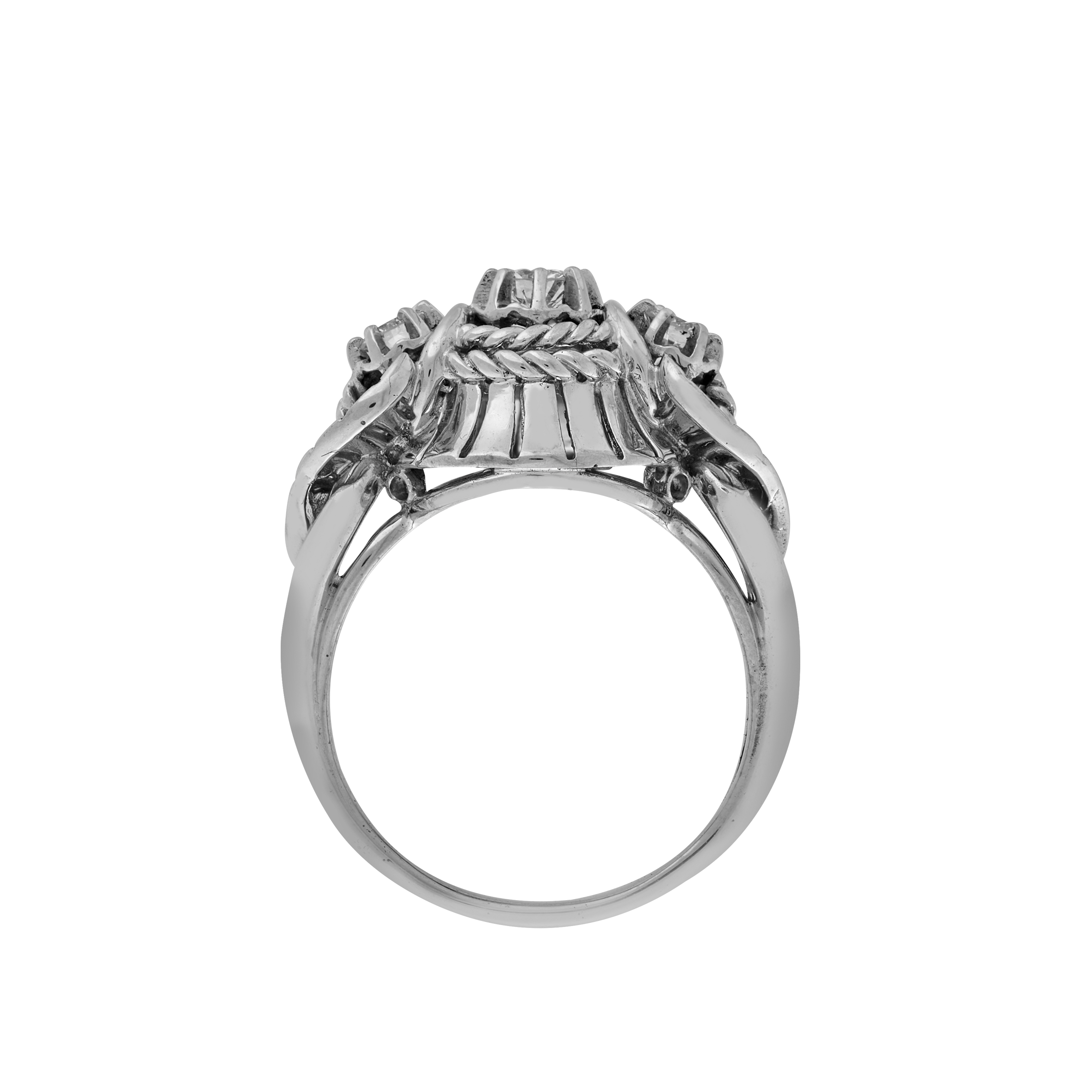 Bague trilogie diamants vers 1950 Gerphagnon