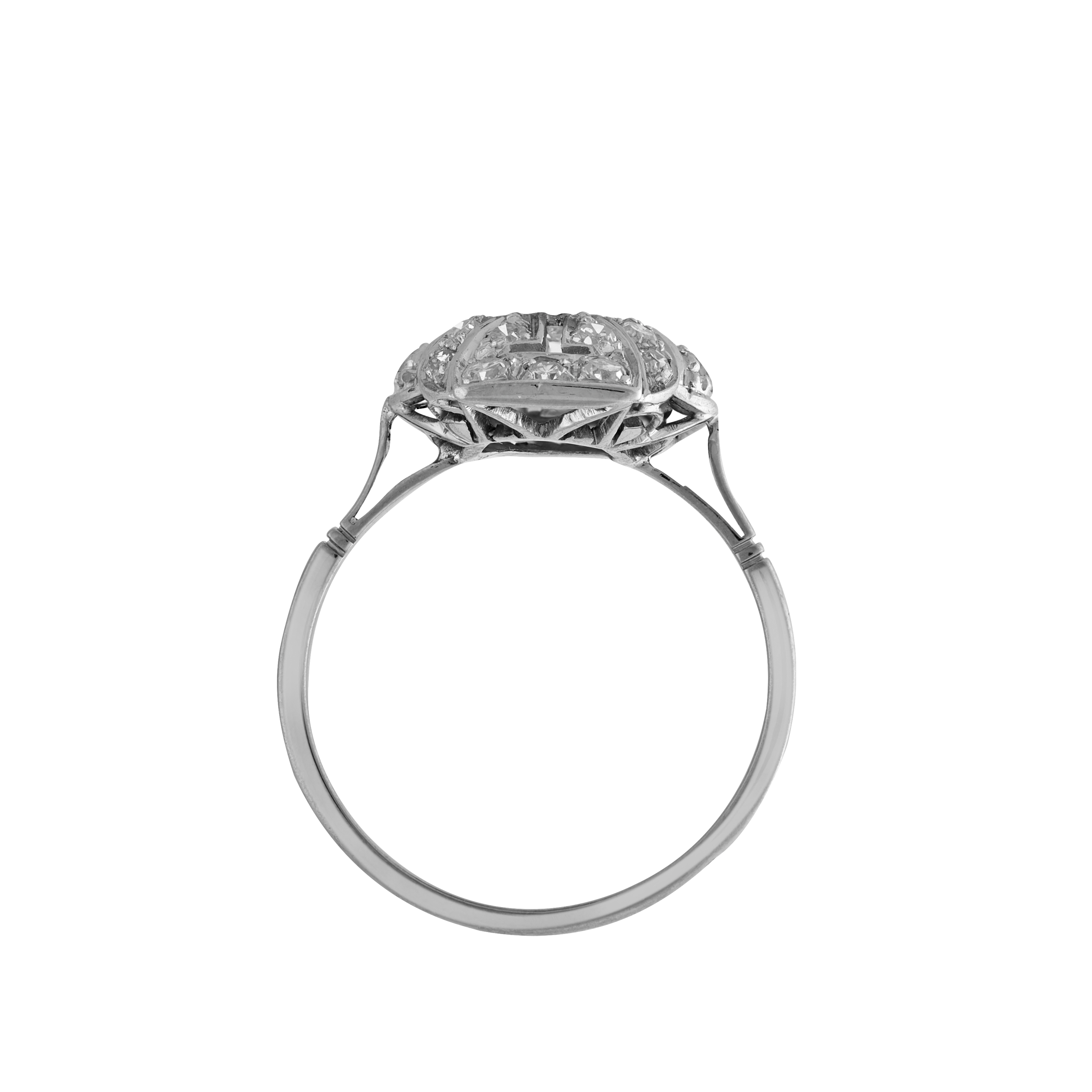 Bague diamants bombée vers 1920 Gerphagnon