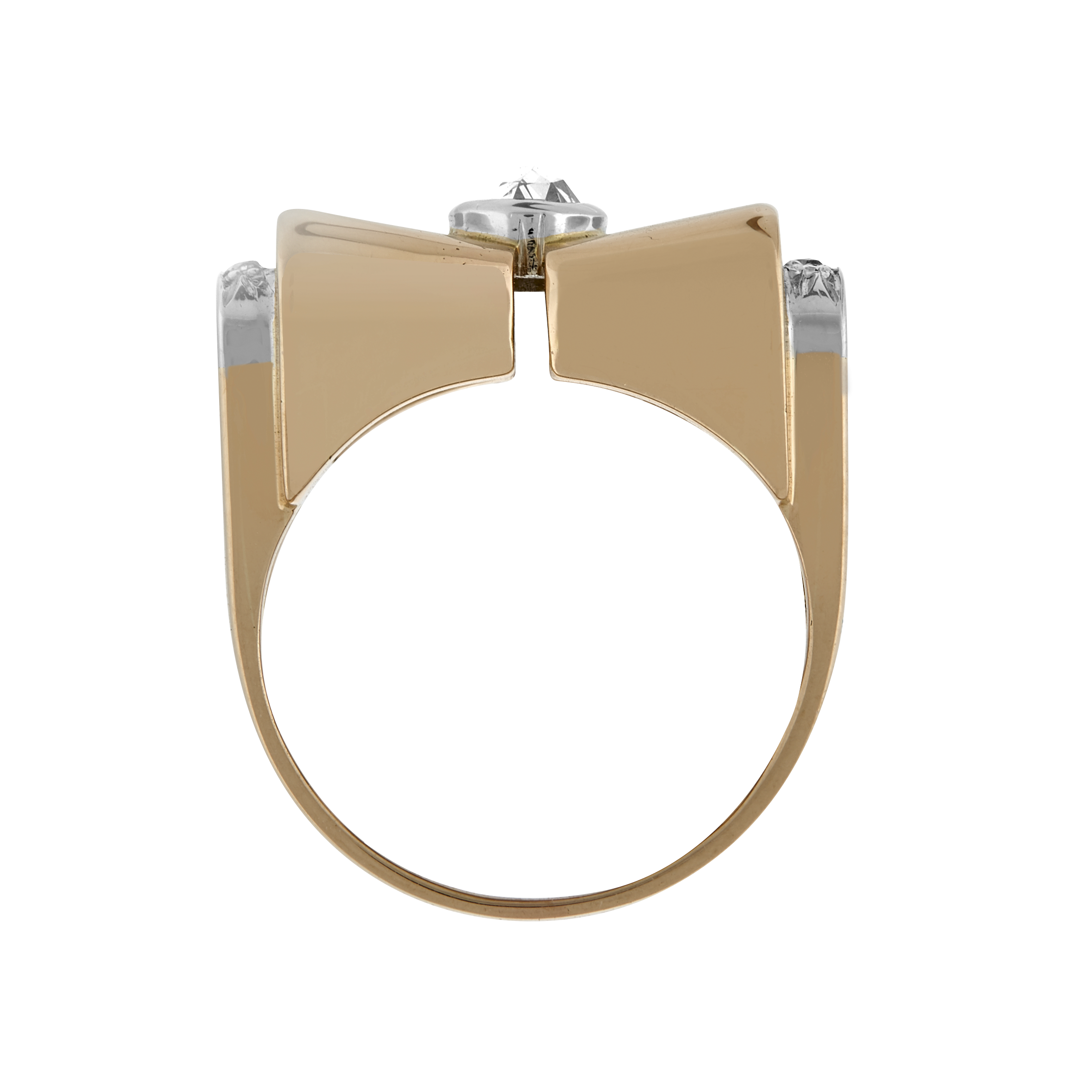 Bague Nœud diamants taille rose vers 1940 Gerphagnon