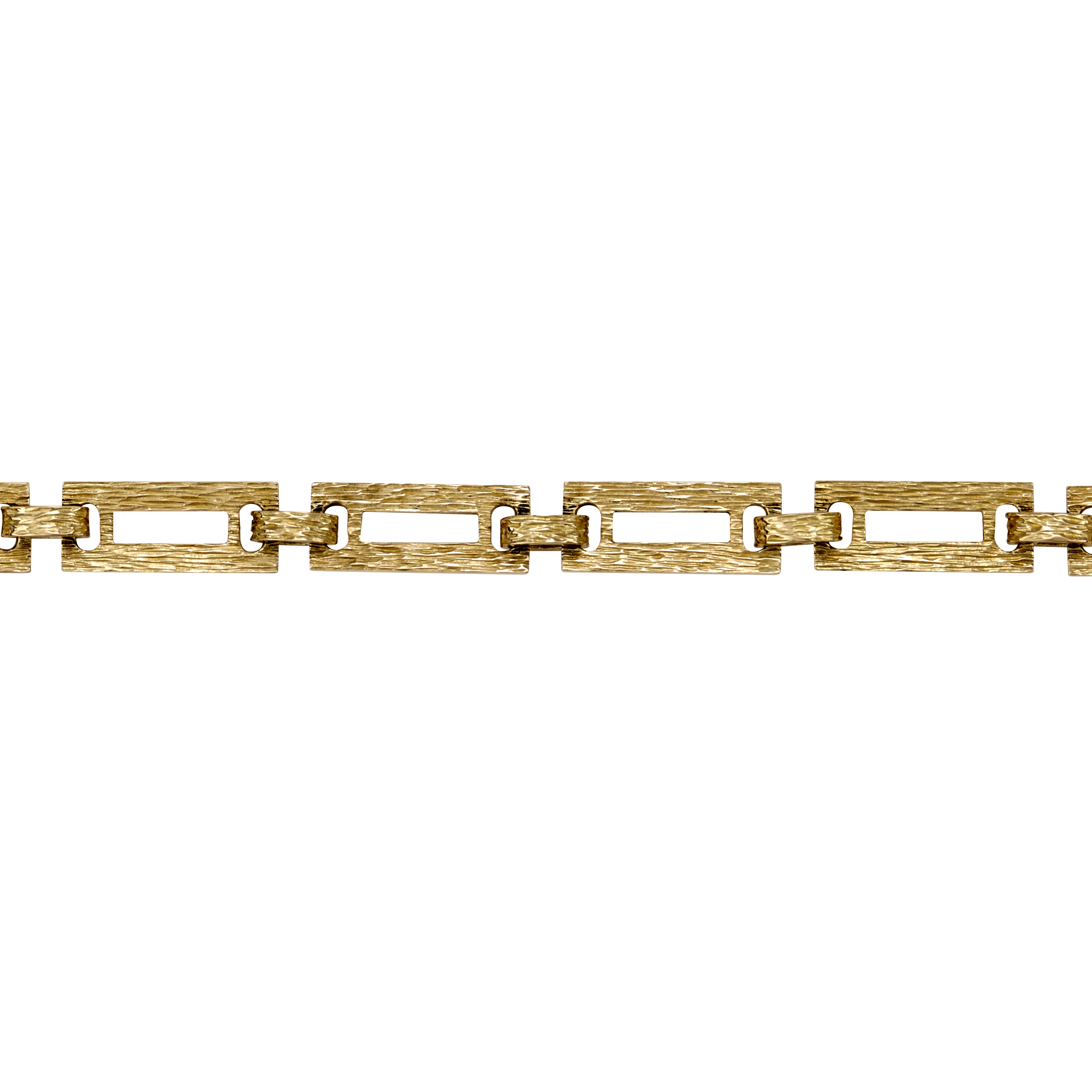Bracelet maillons rectangles or brossé vers 1960 Gerphagnon
