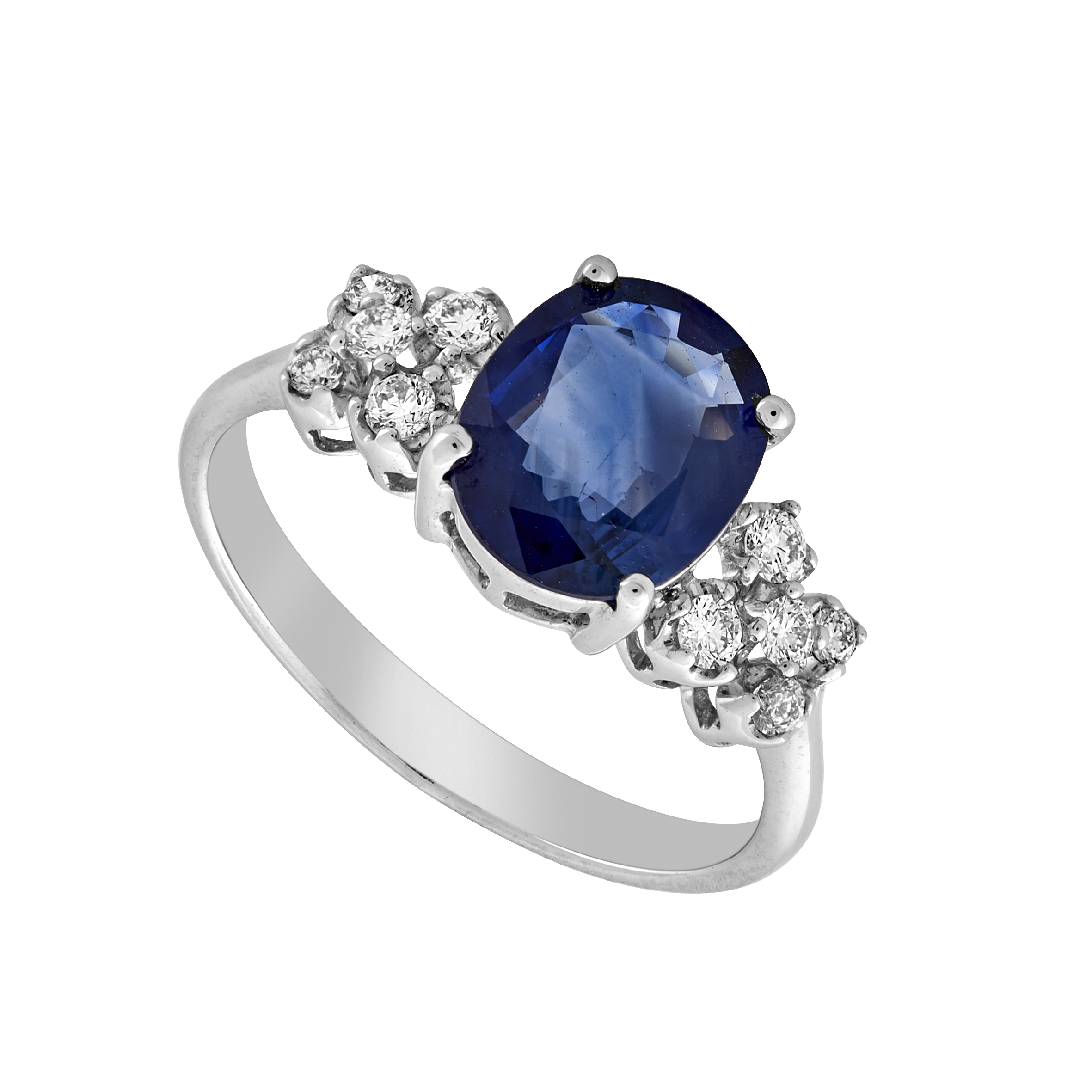 Bague Solitaire saphir et diamants Gerphagnon