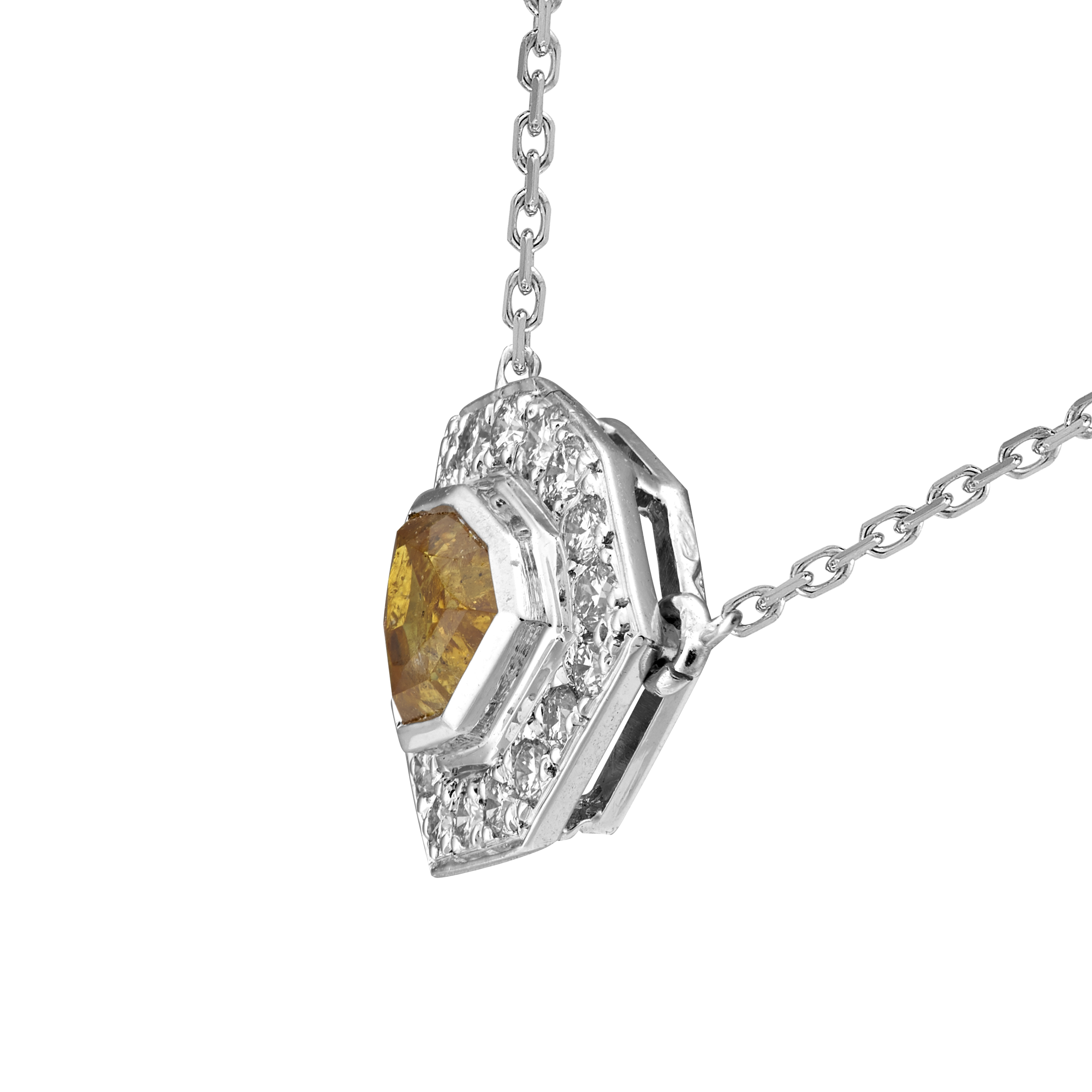 Pendentif-chaîne diamant jaune Gerphagnon