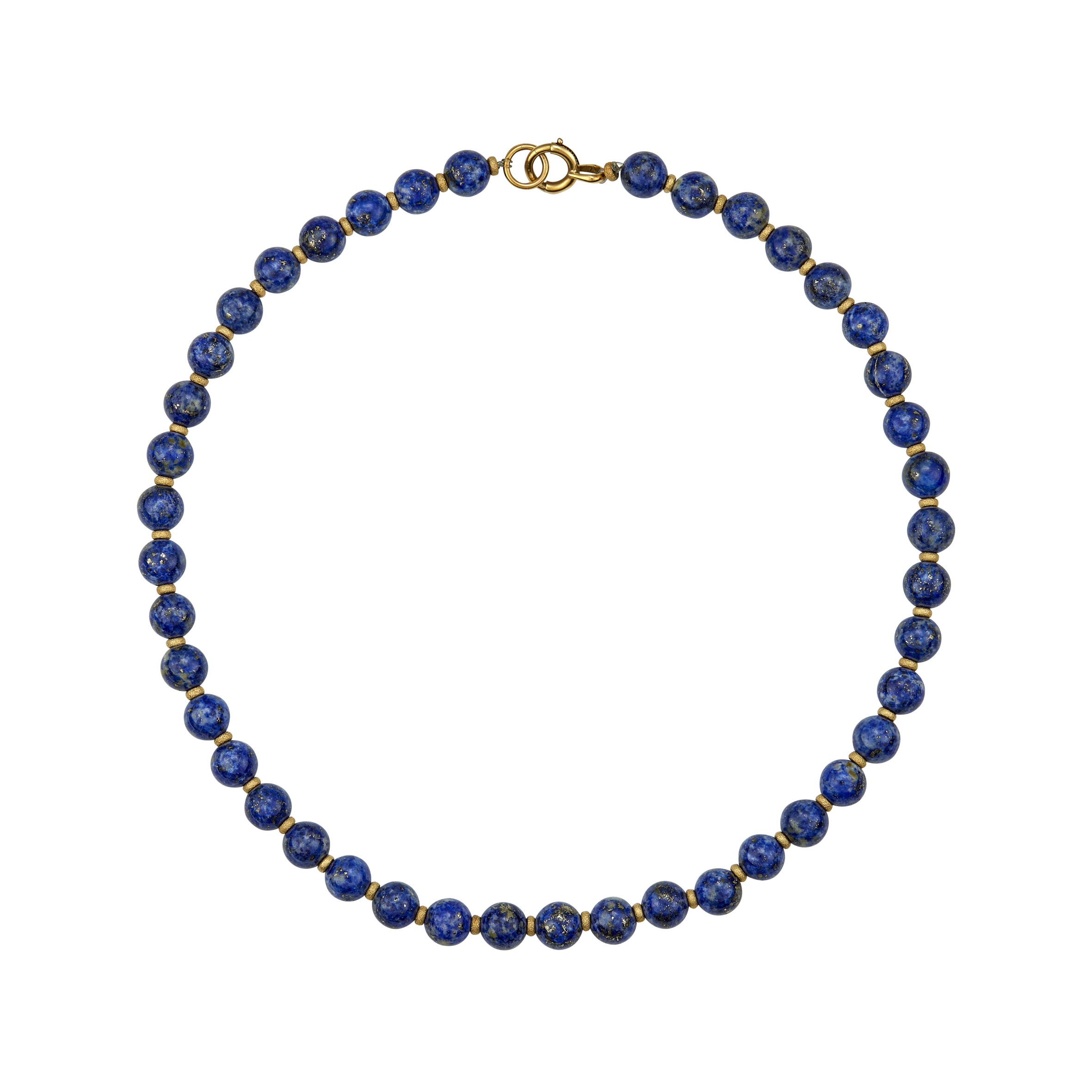 Collier lapis lazuli et viroles or Gerphagnon