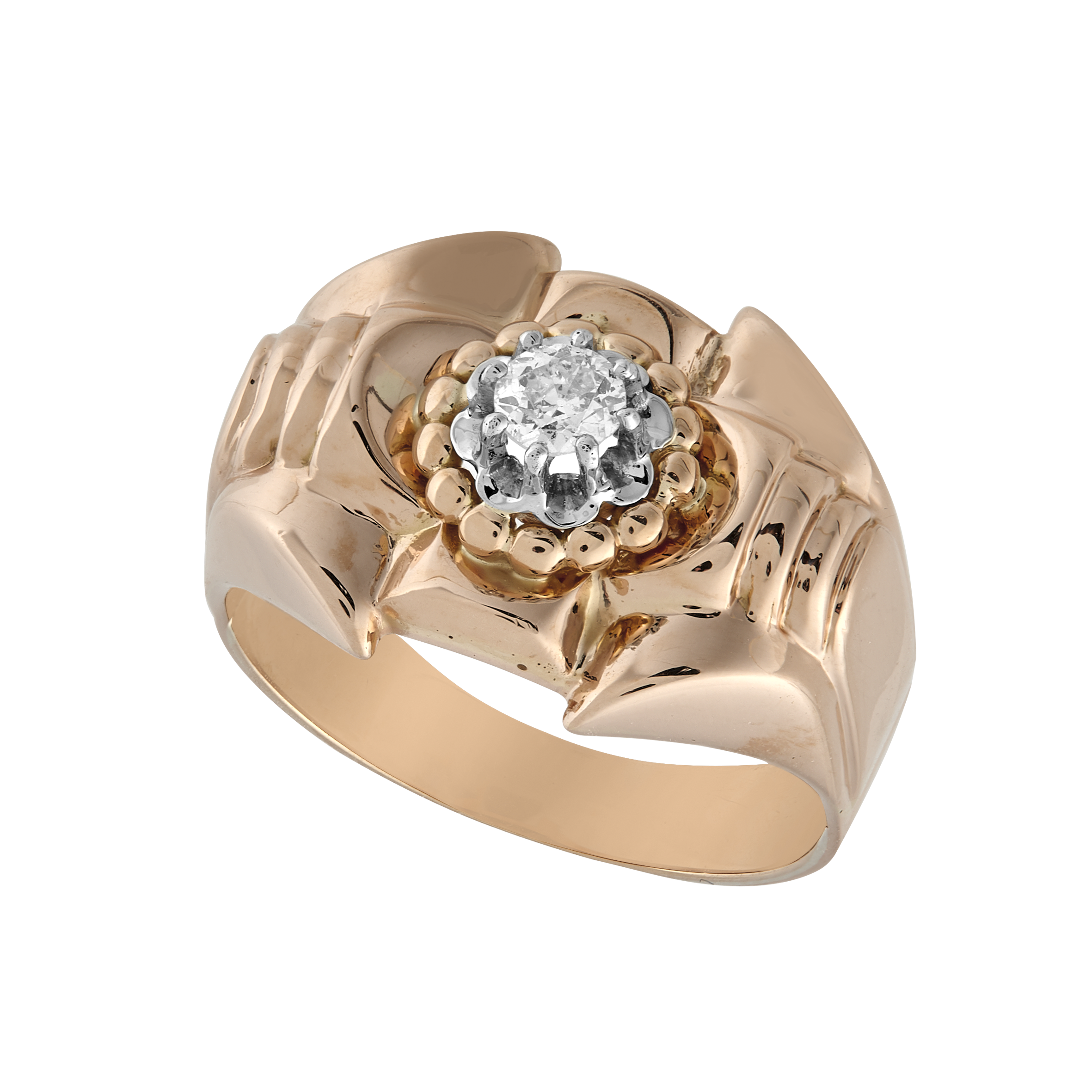 Bague or et diamant taille ancienne vers 1950 Gerphagnon