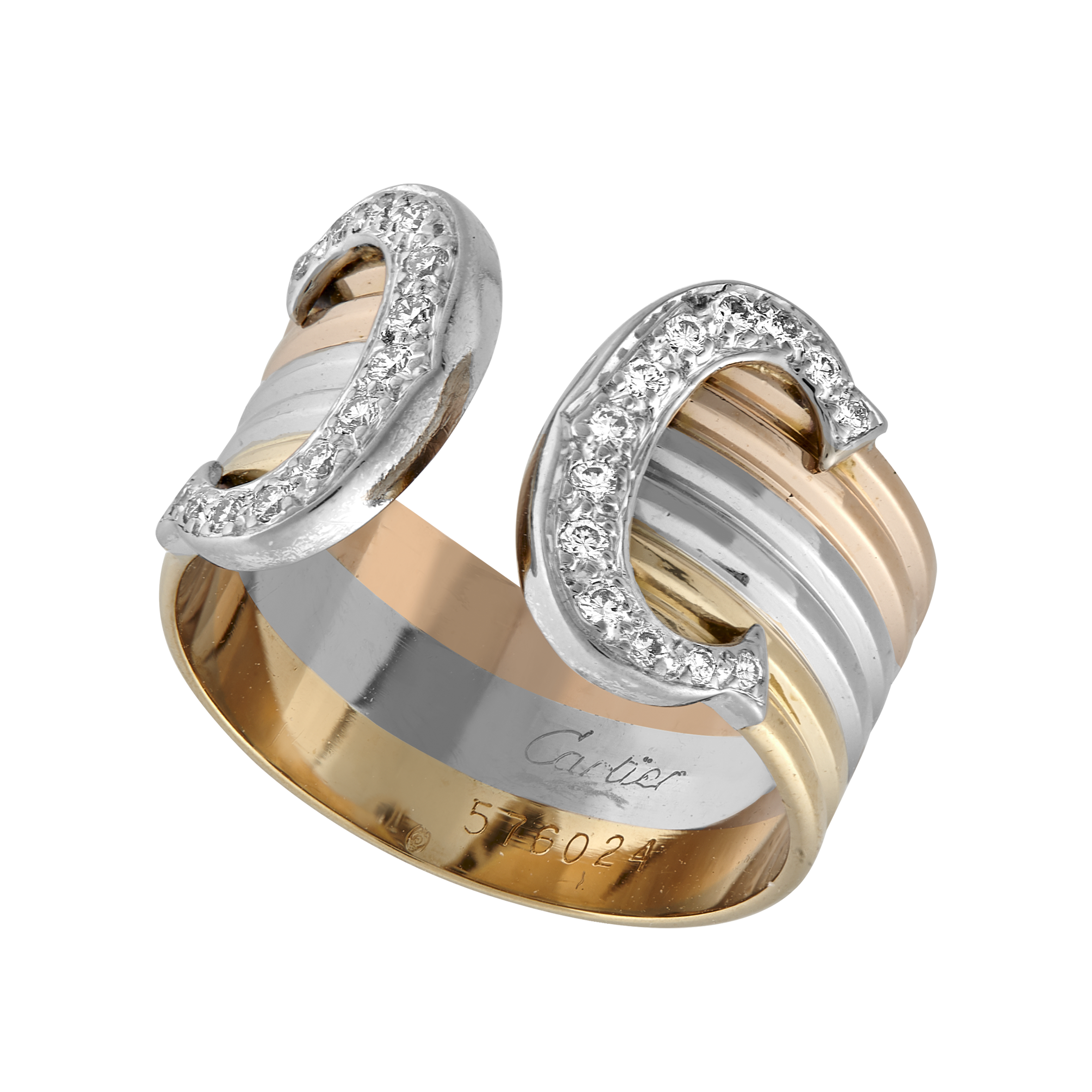 Bague double "C" large signée CARTIER Gerphagnon