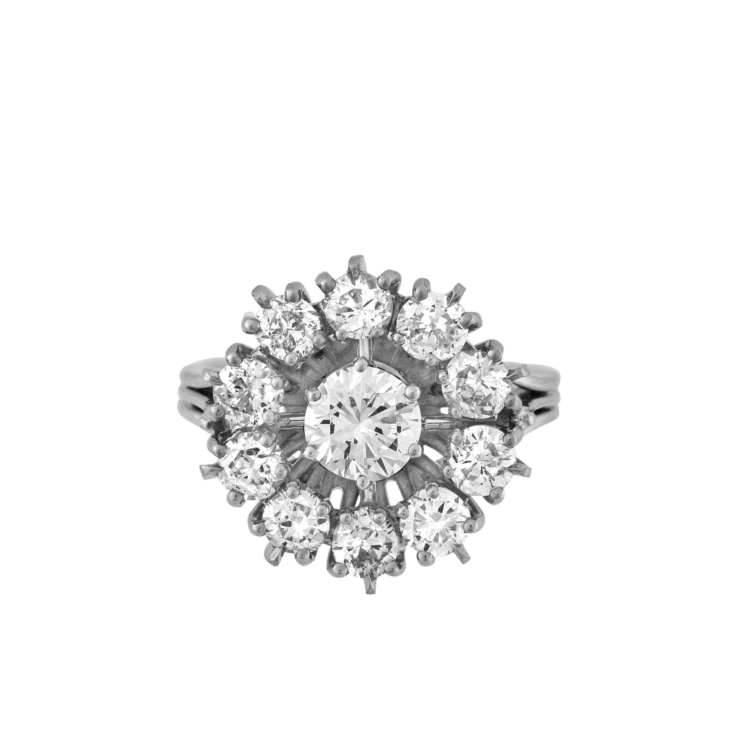 Bague marguerite diamants 1,75 carat Gerphagnon